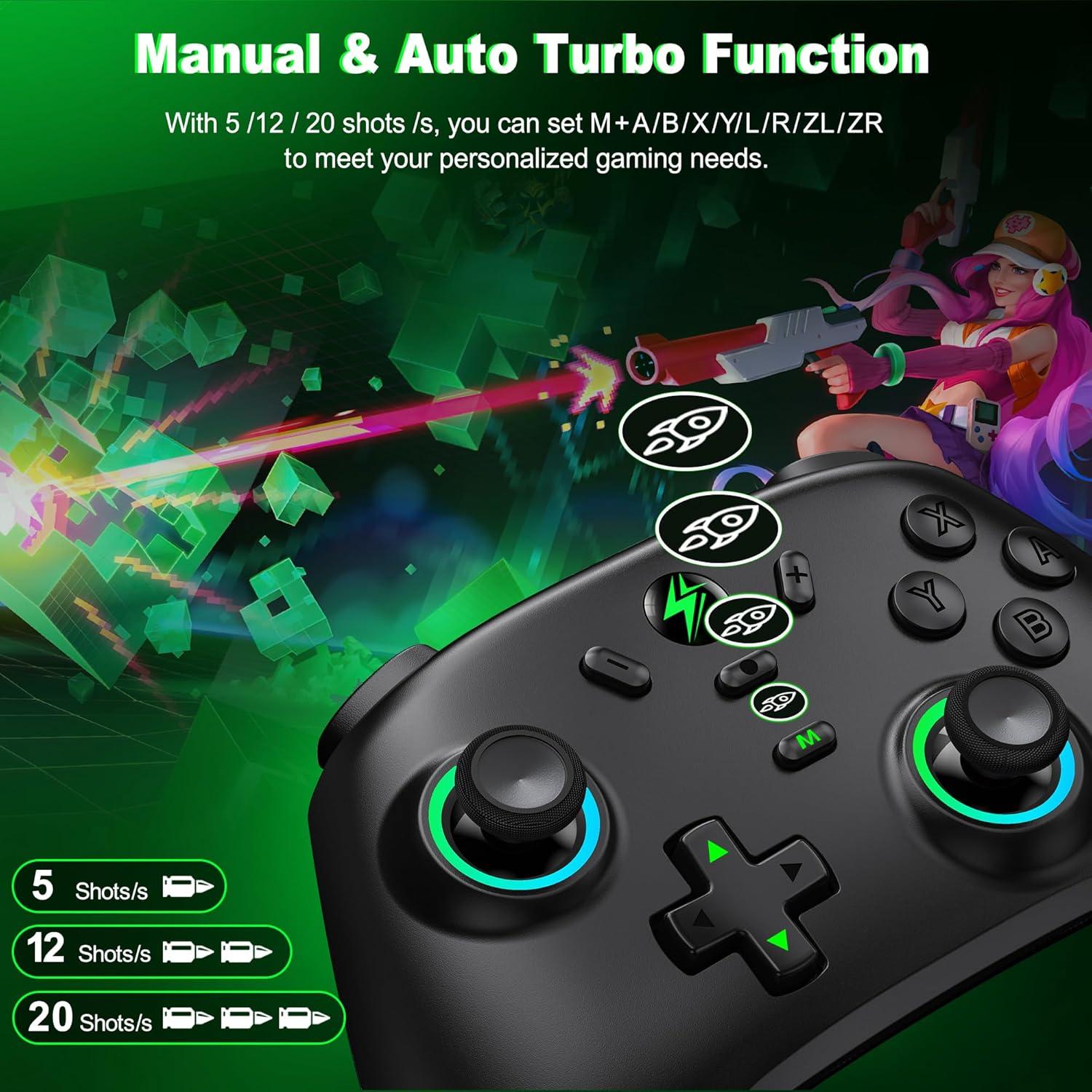Controlador Pro GAMSINGY para Nintendo Switch y PC - Inalámbrico