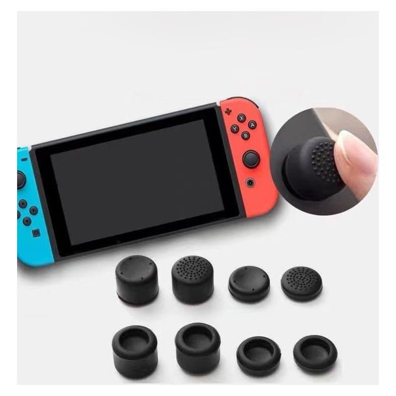 No-Slip Thumb Grips Compatible with Nintendo Switch Joy-con Controller, Replacement Analog Stick Grips Joystick Caps Cover for Switch Joycon Controller | 8-Pack | Black