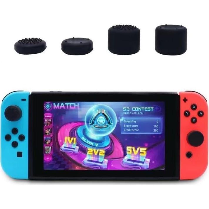 Smalala No-Slip Thumb Grips Compatible with Nintendo Switch Joy-con Controller, Replacement Analog Stick Grips Joystick Caps Cover for Switch Joycon Controller | 8-Pack | Black