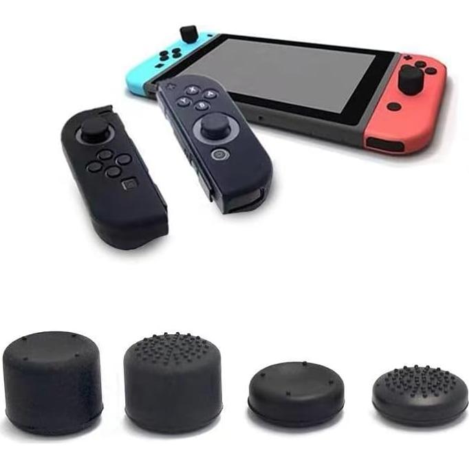 Smalala No-Slip Thumb Grips Compatible with Nintendo Switch Joy-con Controller, Replacement Analog Stick Grips Joystick Caps Cover for Switch Joycon Controller | 8-Pack | Black