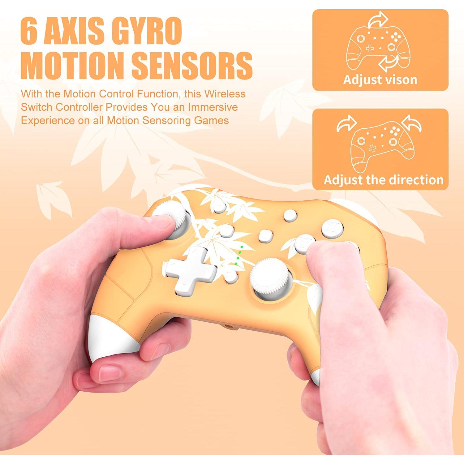 Controlador Inalámbrico Mytrix Hoja de Arce Naranja para Switch