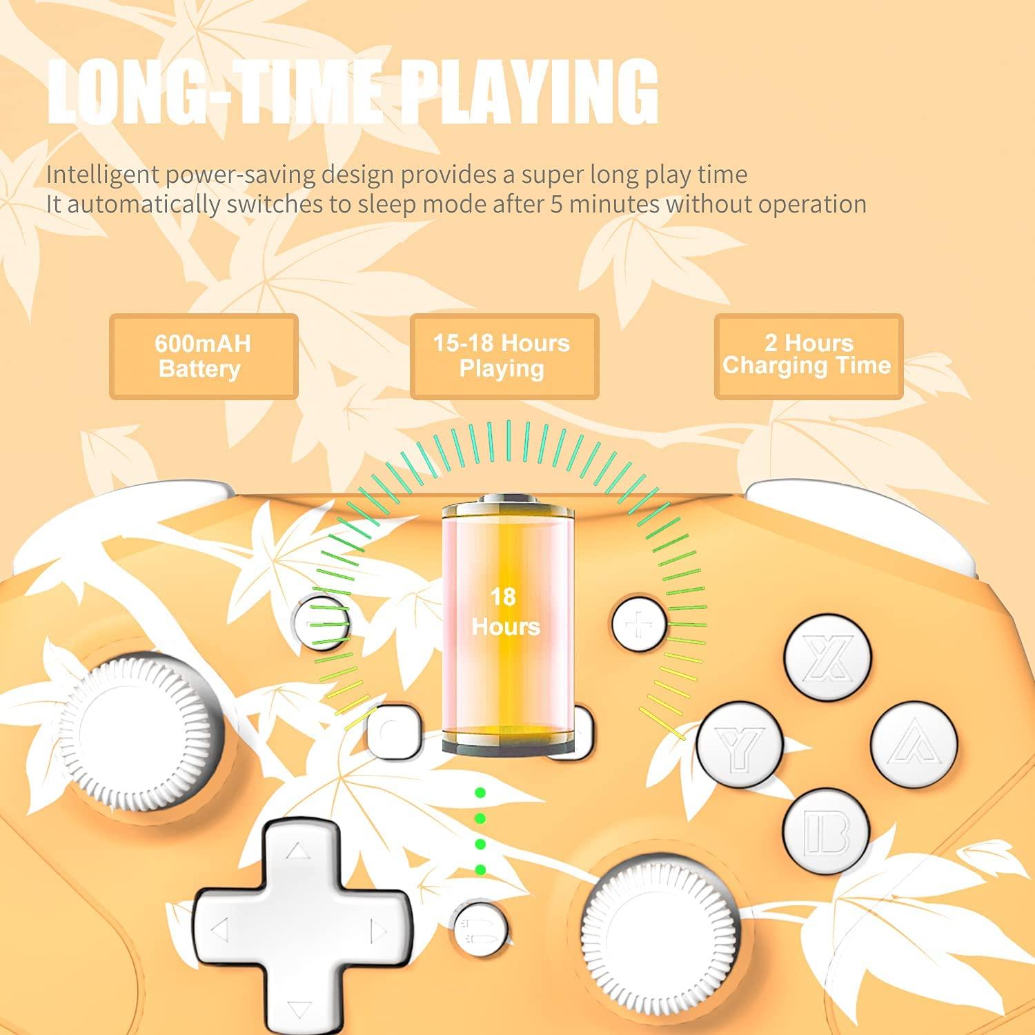 Controlador Inalámbrico Mytrix Hoja de Arce Naranja para Switch