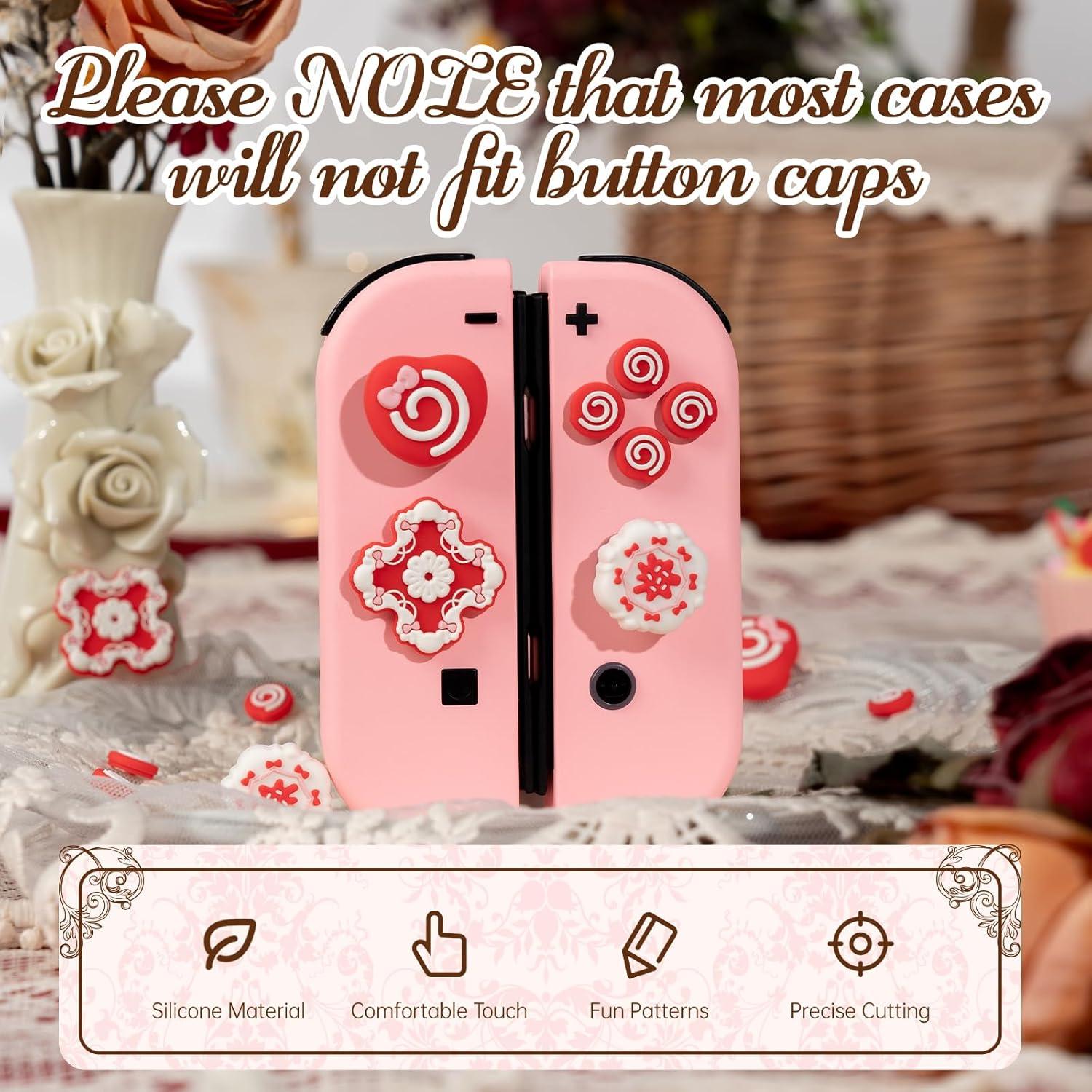 Tapa de Botones ABXY WISHAVEN para Nintendo Switch - Frambuesa