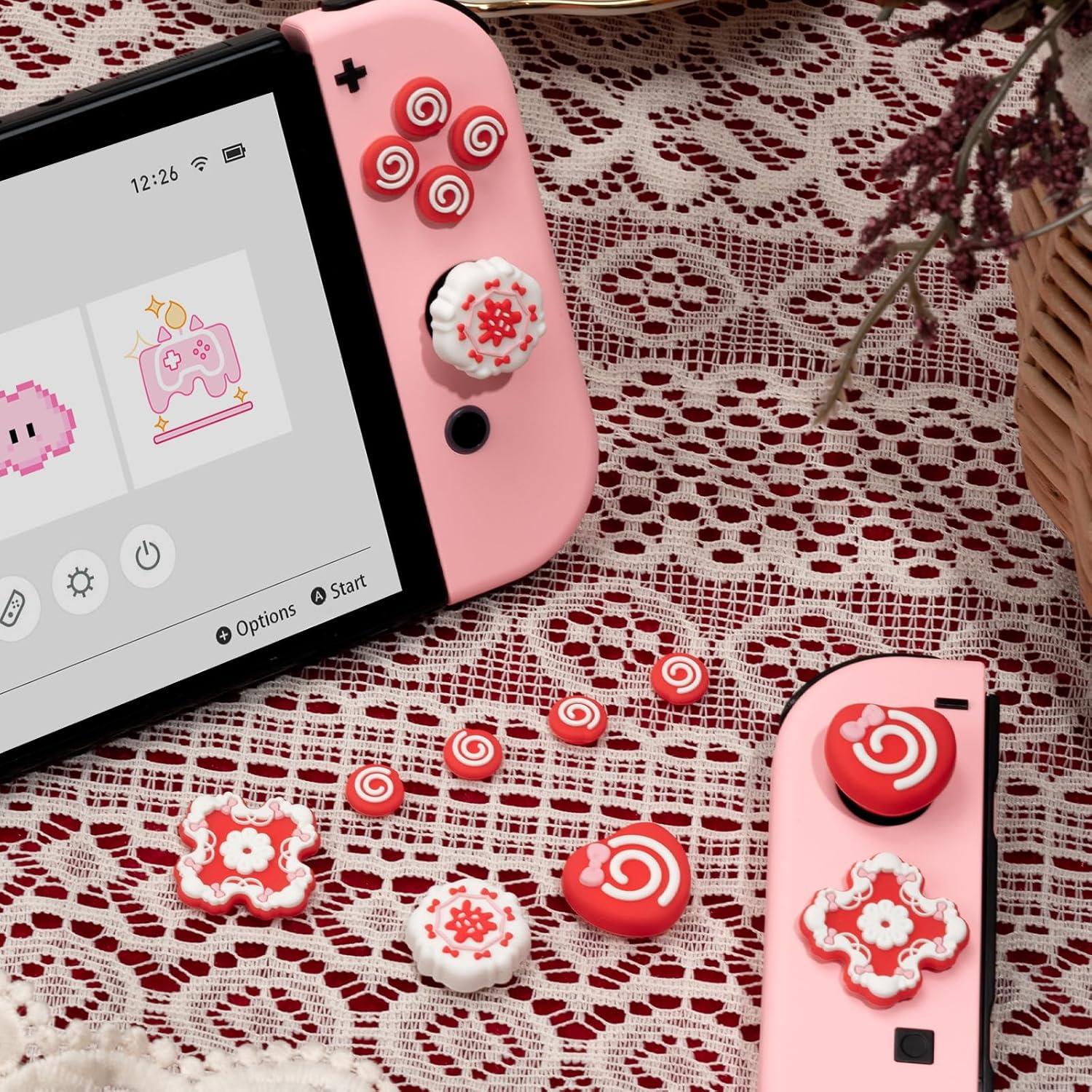 Tapa de Botones ABXY WISHAVEN para Nintendo Switch - Frambuesa