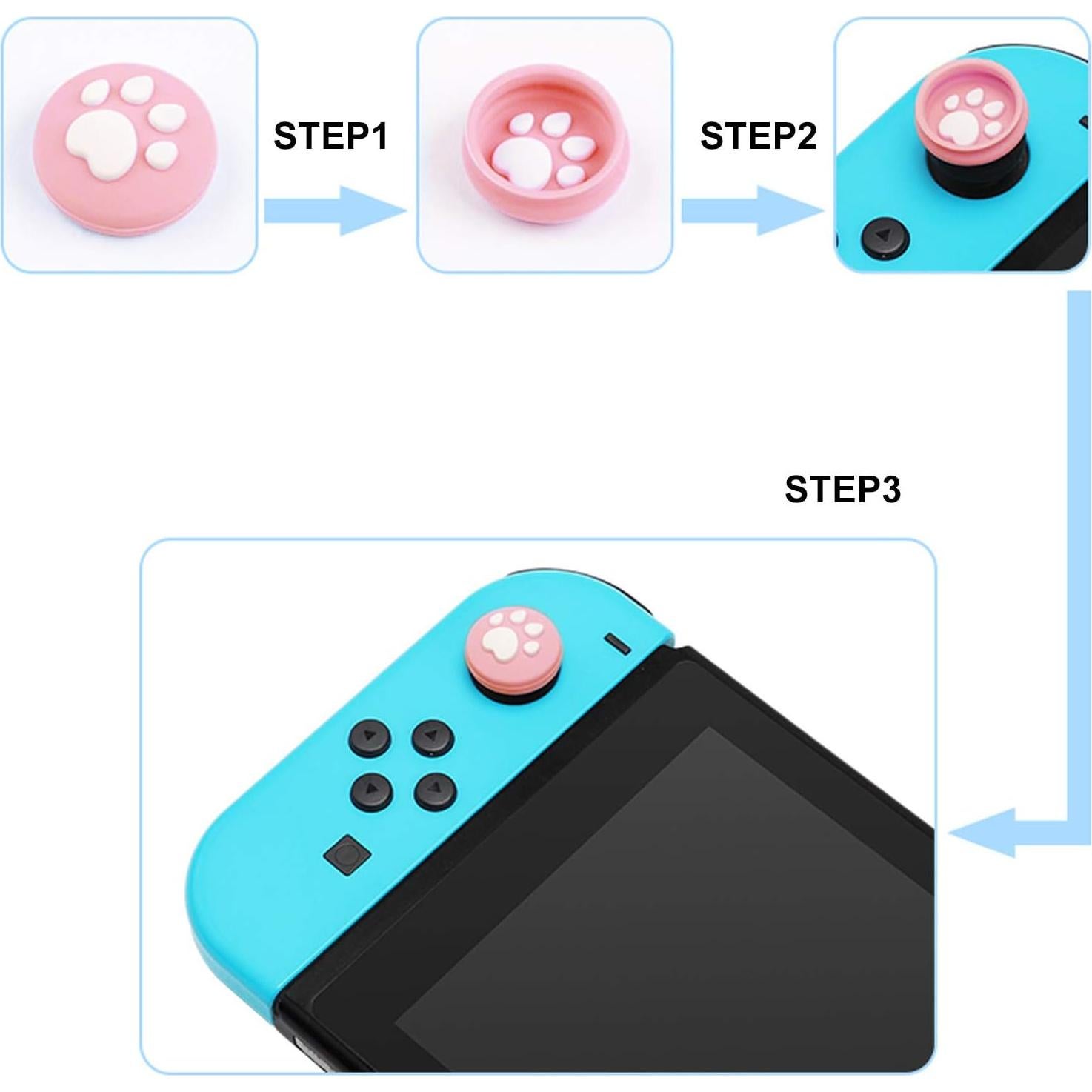 Tapas de Agarre para Pulgar BENBO Joy-Con 8 Piezas