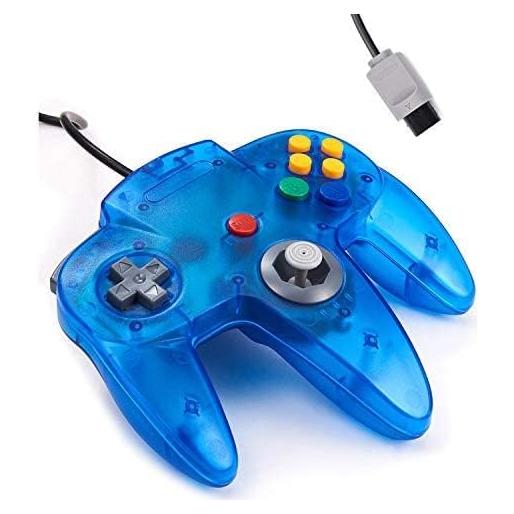 Controlador KIWITATA N64 Retro Azul Claro con Cable 1.7m