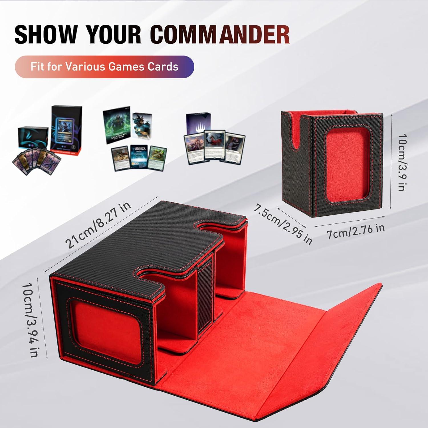 Caja de Deck TiMOVO para Commander 200+ Cartas Negro/Rojo