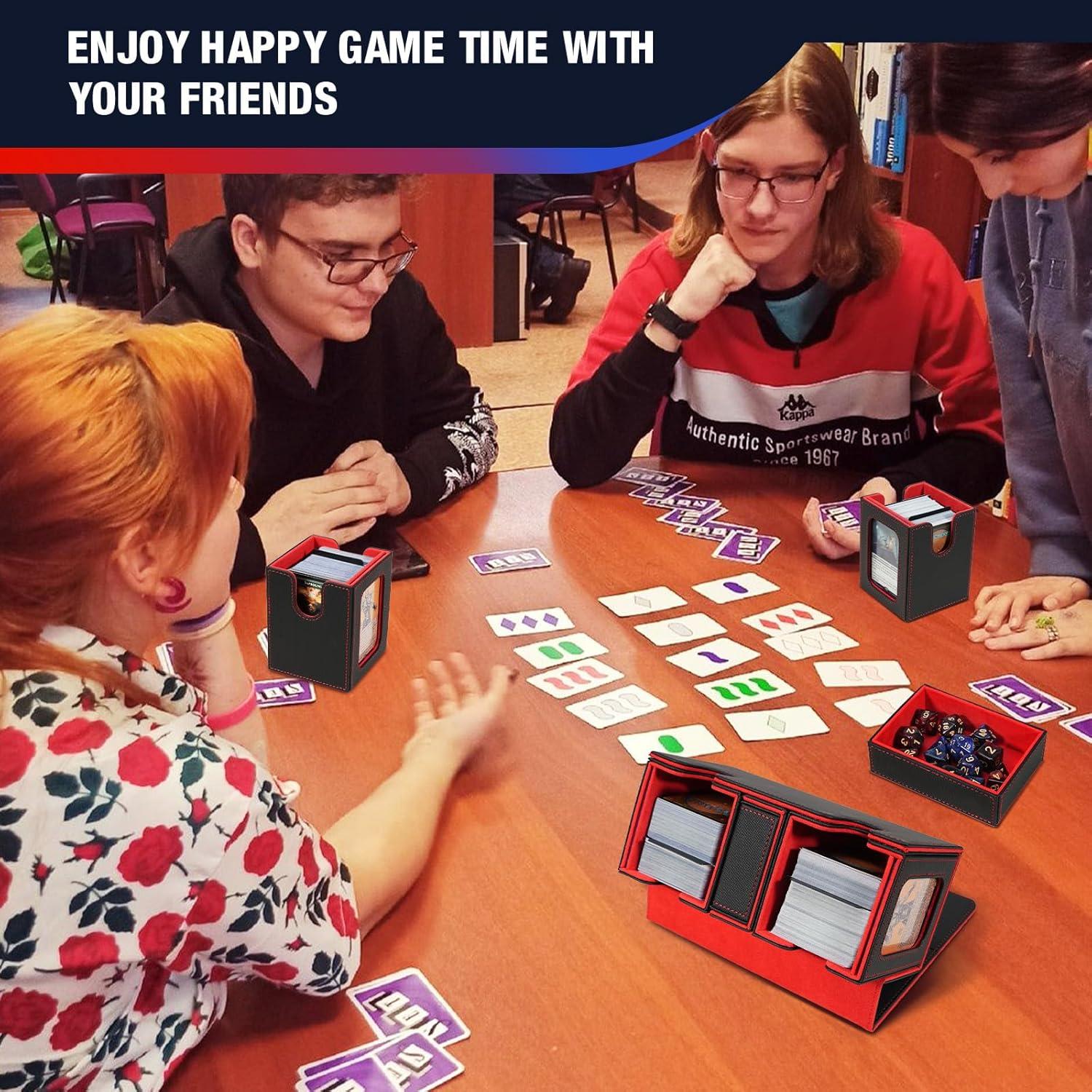 Caja de Deck TiMOVO para Commander 200+ Cartas Negro/Rojo