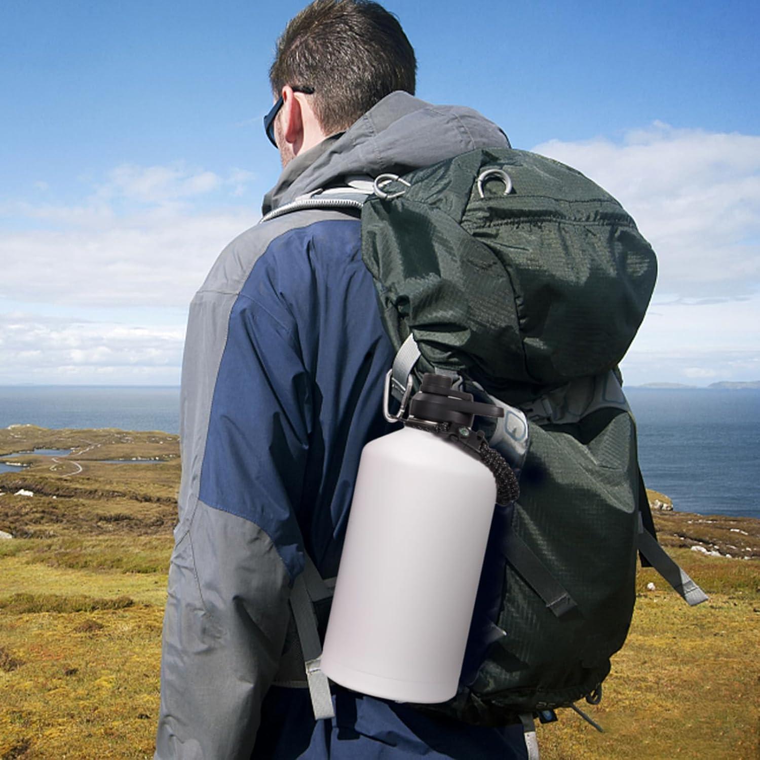 Botella de Agua Fijinhom 3.79L Acero Inoxidable con Pajilla