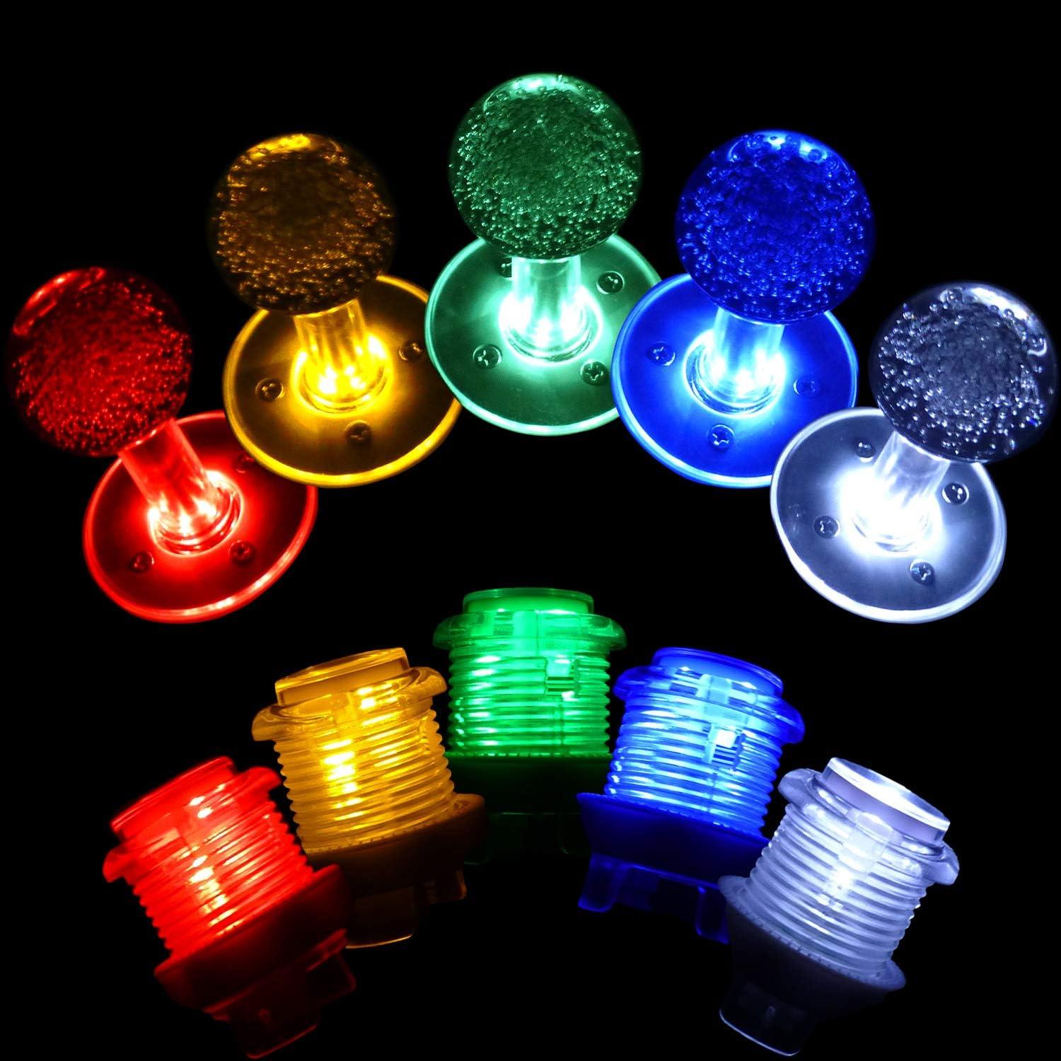 SJ@JX Arcade Game LED Controller Lamp USB Encoder Gamepad Cherry MX Microswitch Light Button 4-8way LED Joystick for Nintendo Switch PC PS3 Raspberry Pi MAME