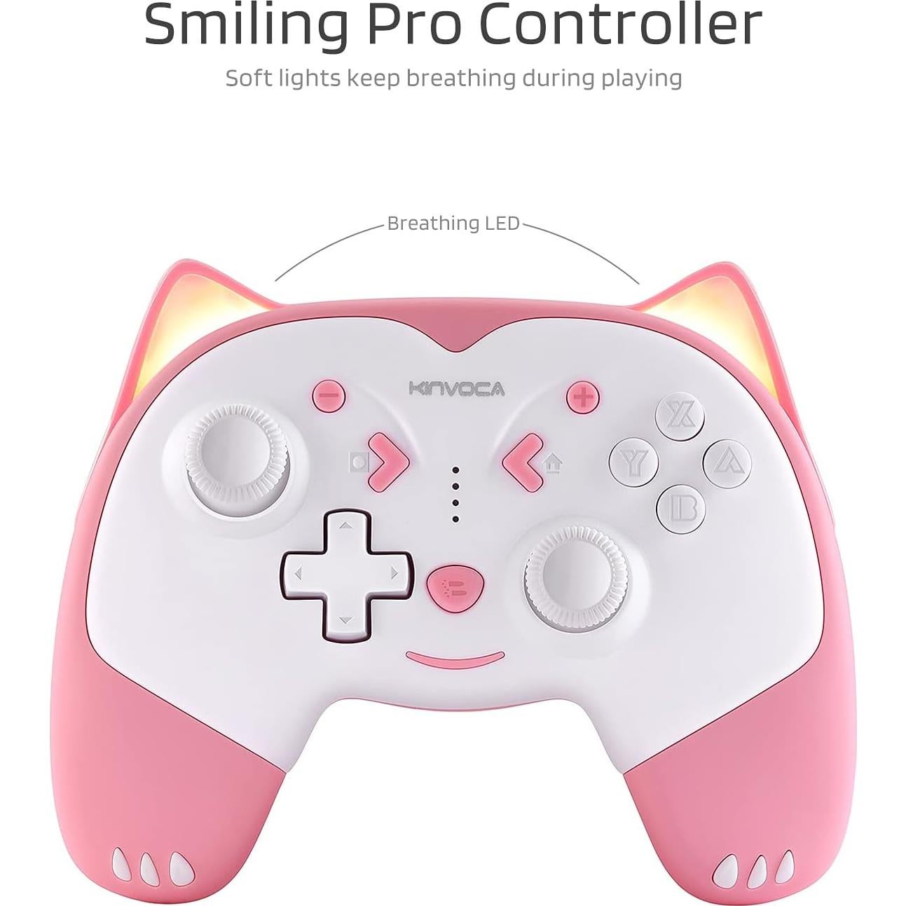 Controlador Inalámbrico KINVOCA Rosa para Nintendo Switch