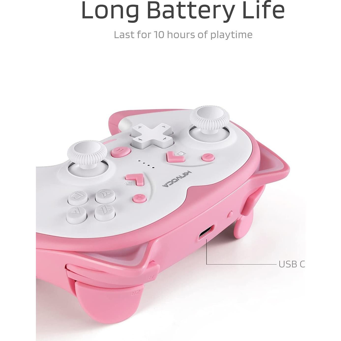 Controlador Inalámbrico KINVOCA Rosa para Nintendo Switch