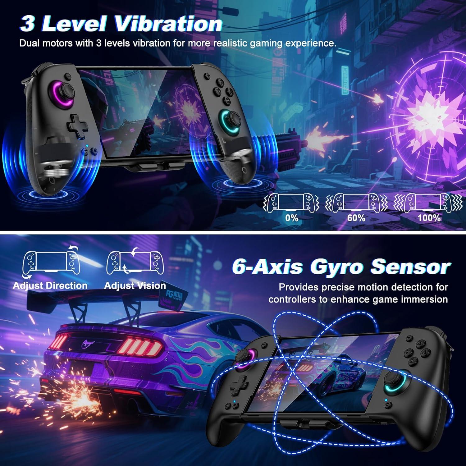 Controlador Inalámbrico LIFUFUTEE para Nintendo Switch Negro