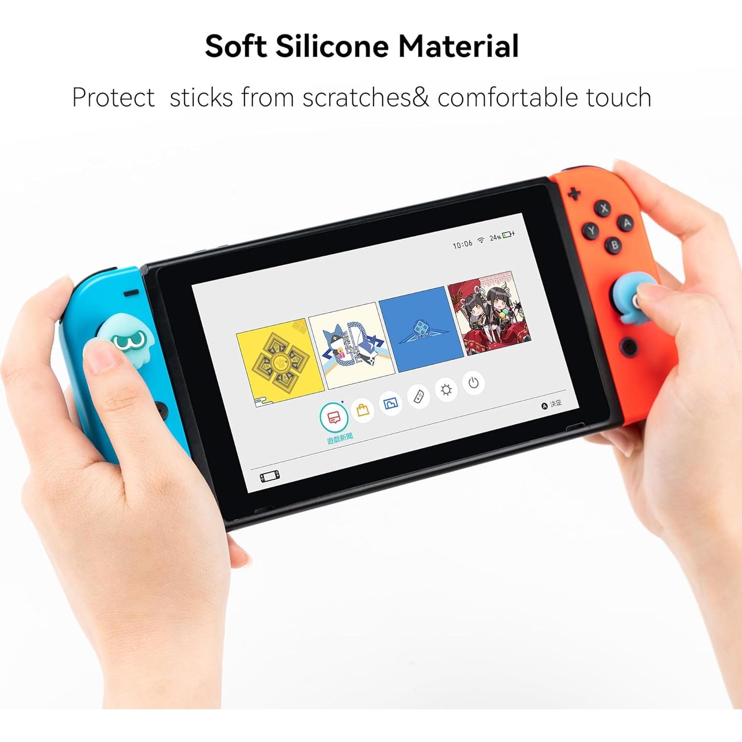 Yocore Thumb Grips para Nintendo Switch - 4 Pcs Azul Claro