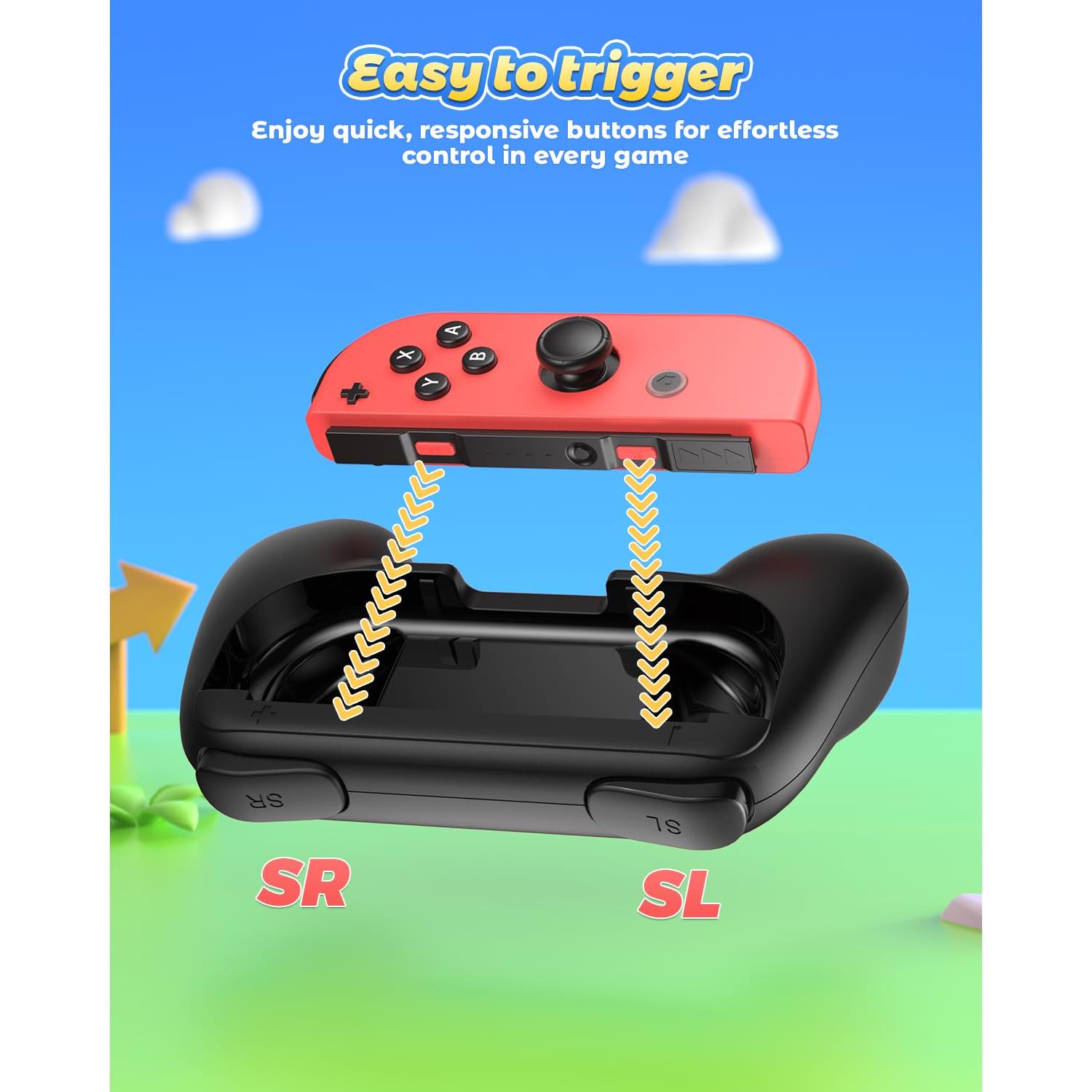 Empuñaduras Fyoung para Joy-Con de Switch - Negro (2 Pzs)