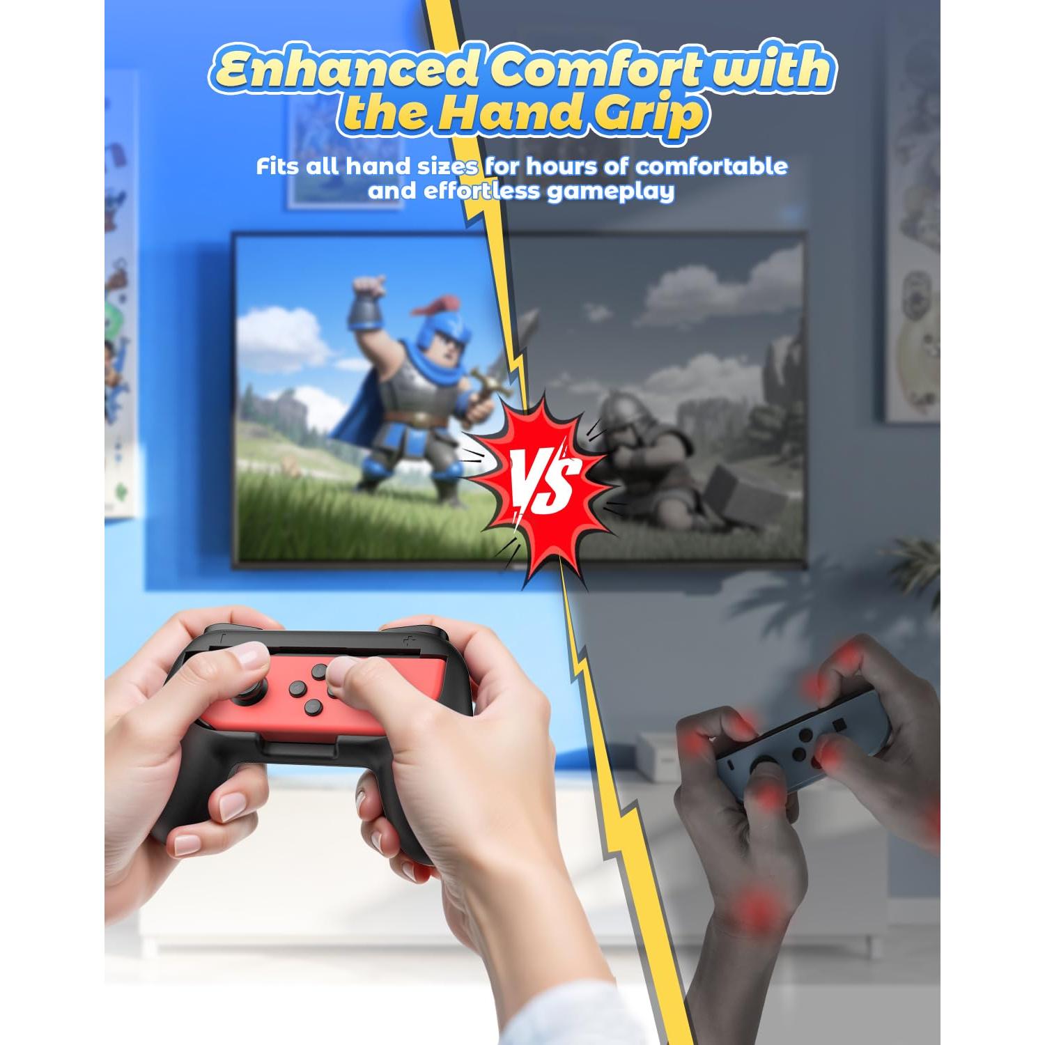 Empuñaduras Fyoung para Joy-Con de Switch - Negro (2 Pzs)