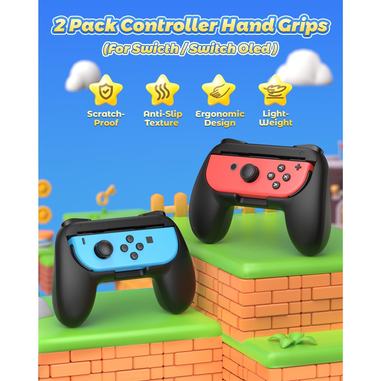 Empuñaduras Fyoung para Joy-Con de Switch - Negro (2 Pzs)