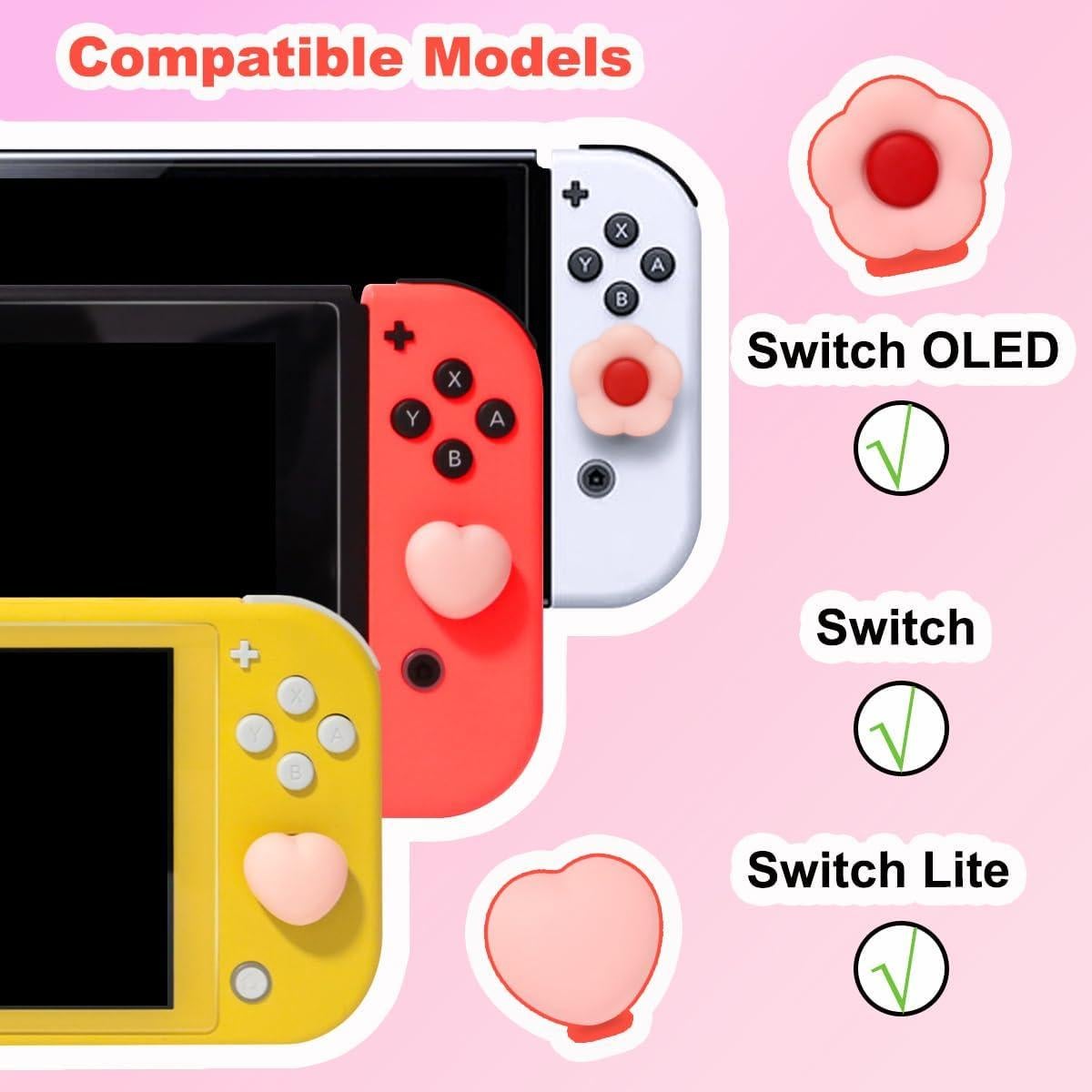 Tapones de Silicona KimmiDirect para Joycon Rosa 4PCS