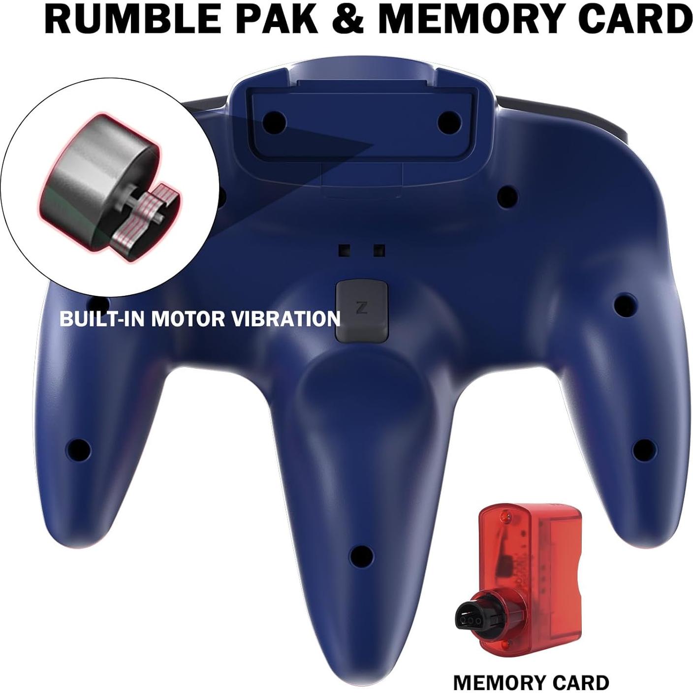 Controlador Inalámbrico KIWITATA para N64 Rojo Transparente