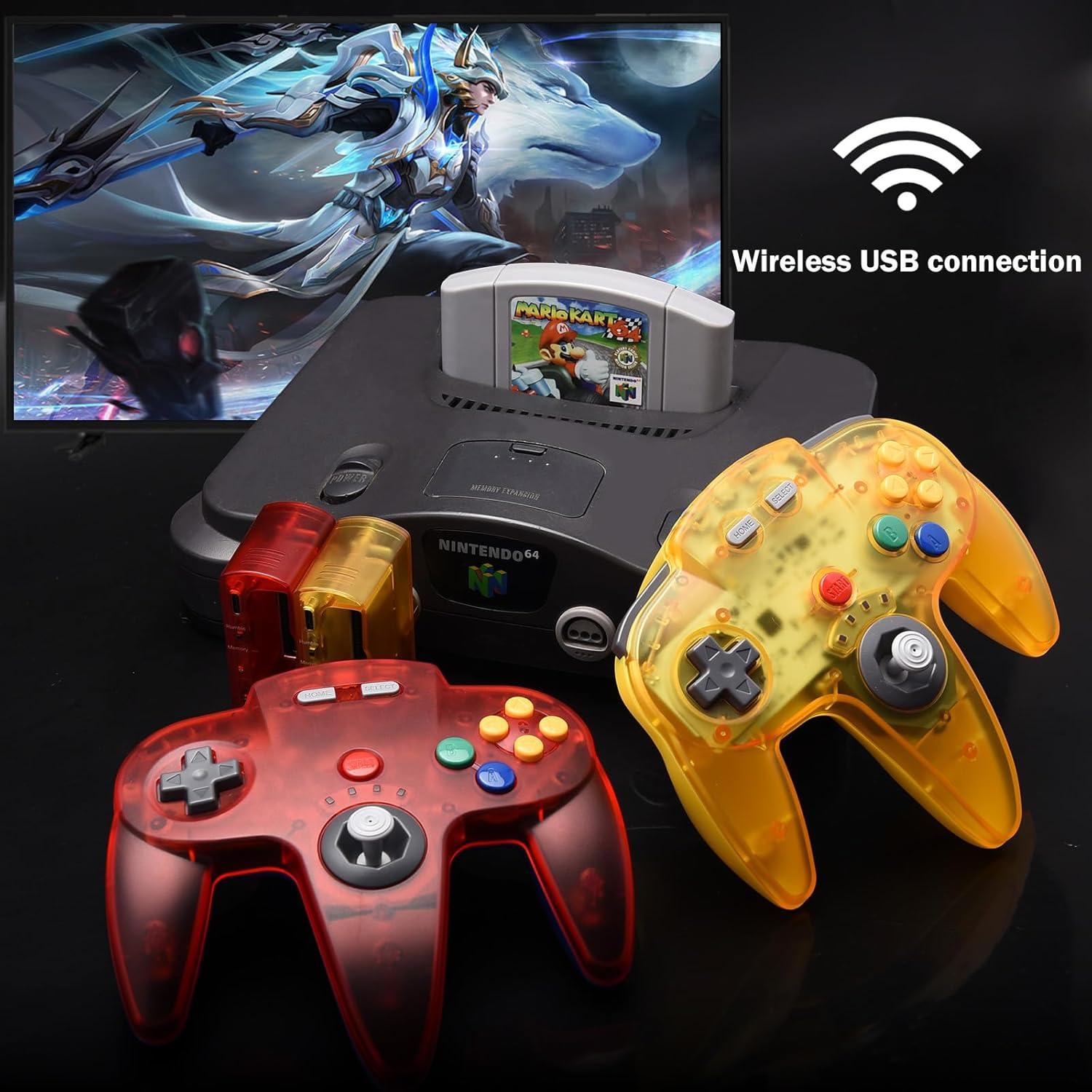 Controlador Inalámbrico KIWITATA para N64 Rojo Transparente