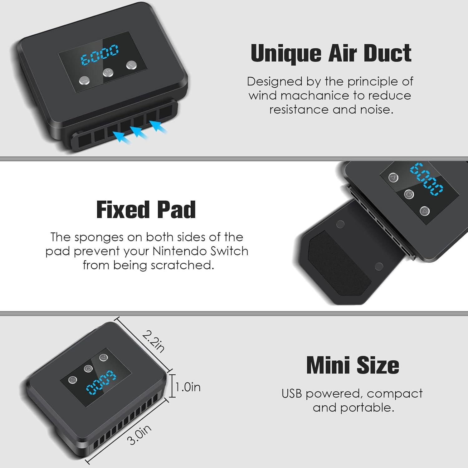 Ventilador de Enfriamiento para Nintendo Switch Xishwon-X2, Ajustable