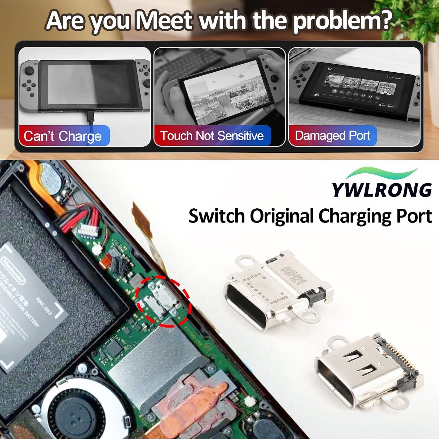 Reemplazo Puerto Carga Nintendo Switch + Tornillos y Herramientas