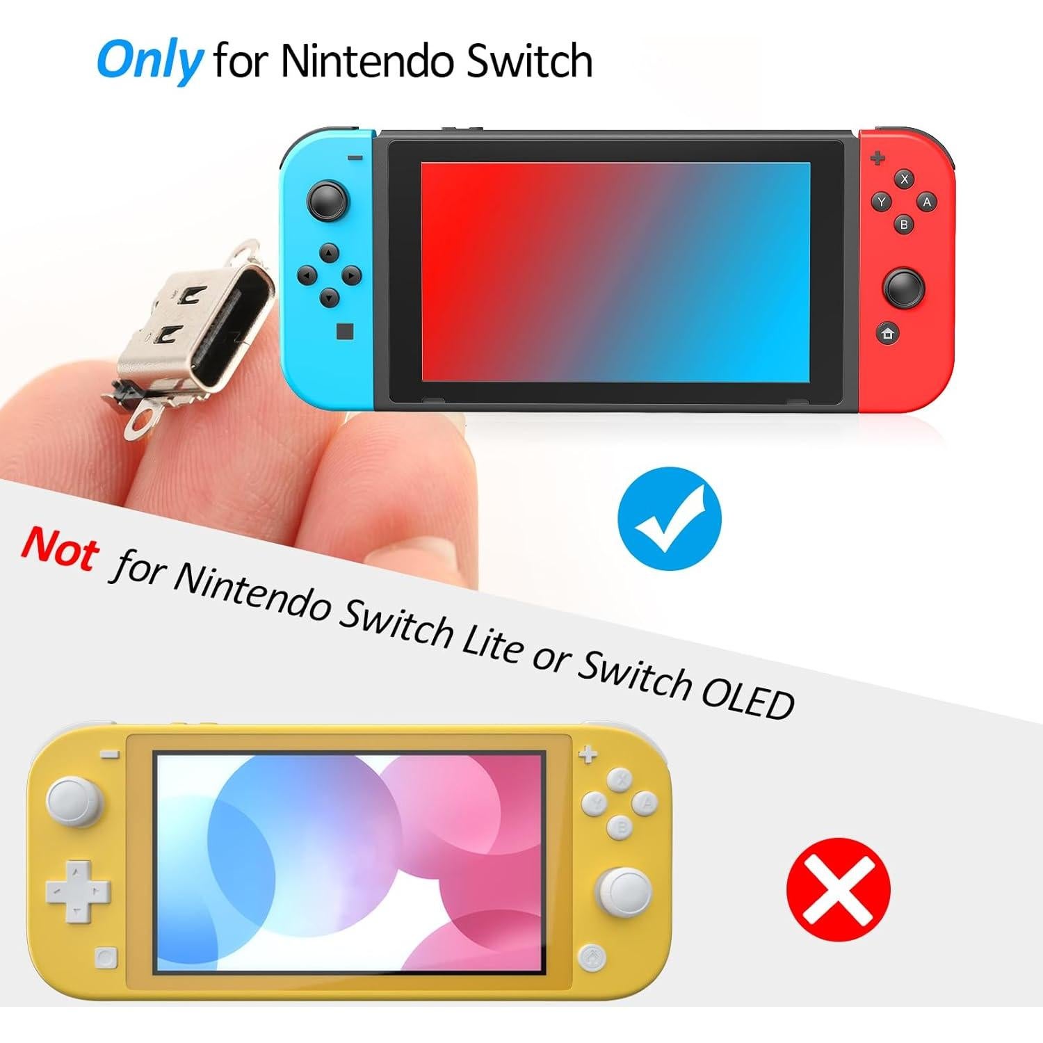 Reemplazo Puerto Carga Nintendo Switch + Tornillos y Herramientas