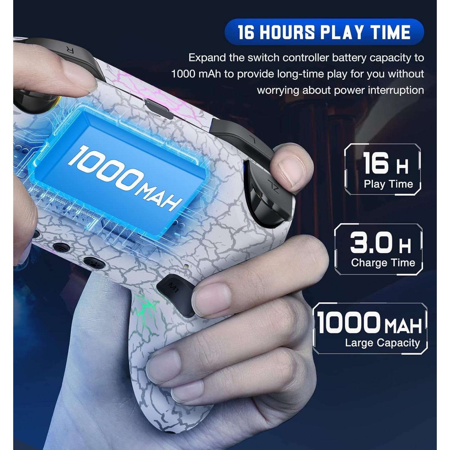 Controlador Inalámbrico Gammeefy para Nintendo Switch - LED 9 Colores