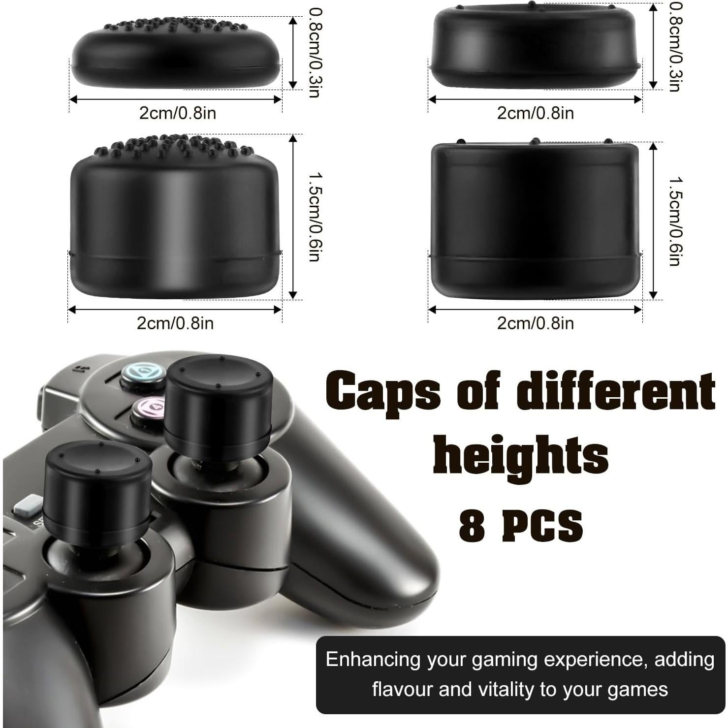 8 Tapas de Agarre para Pulgar PEUTIER para Joystick PS5/PS4