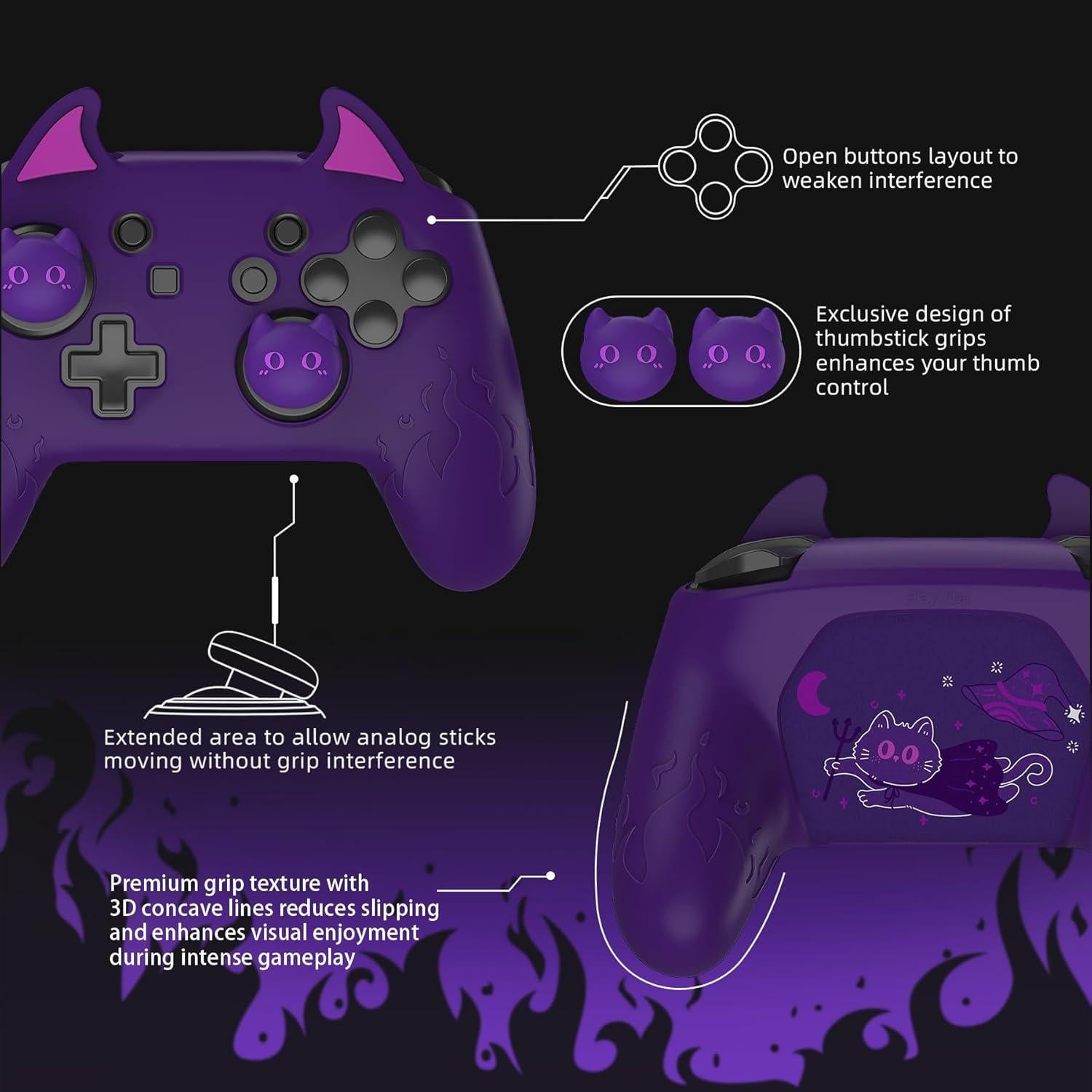 Funda de Silicona PlayVital para Controlador Pro Switch Morado