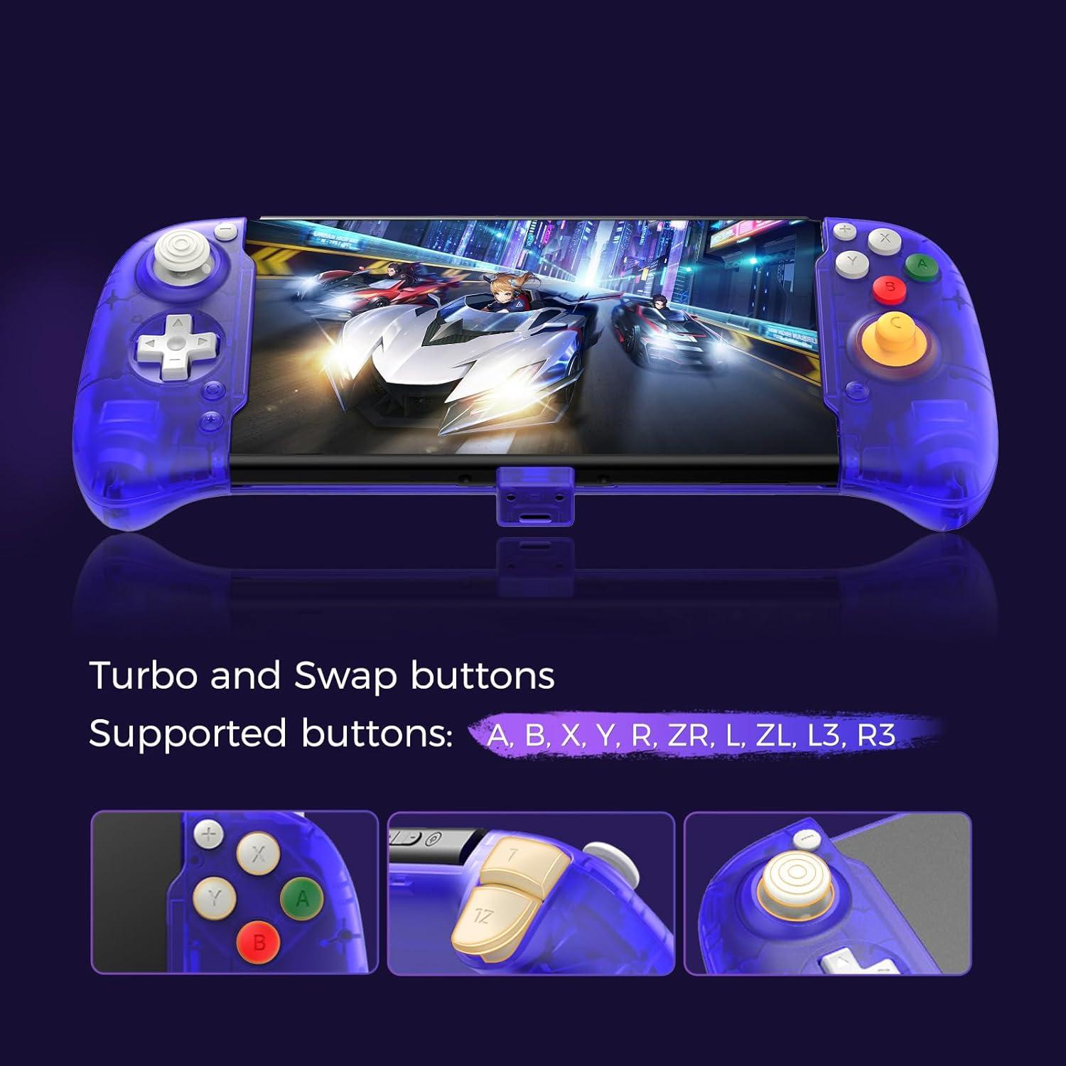 AKNES RetroFlag Handheld Controller for Nintendo Switch and Switch OLED, Pro Controller One-Piece Joypad, Full-Size Ergonomic design, with Turbo/Vibration/Gyro/Button Swap
