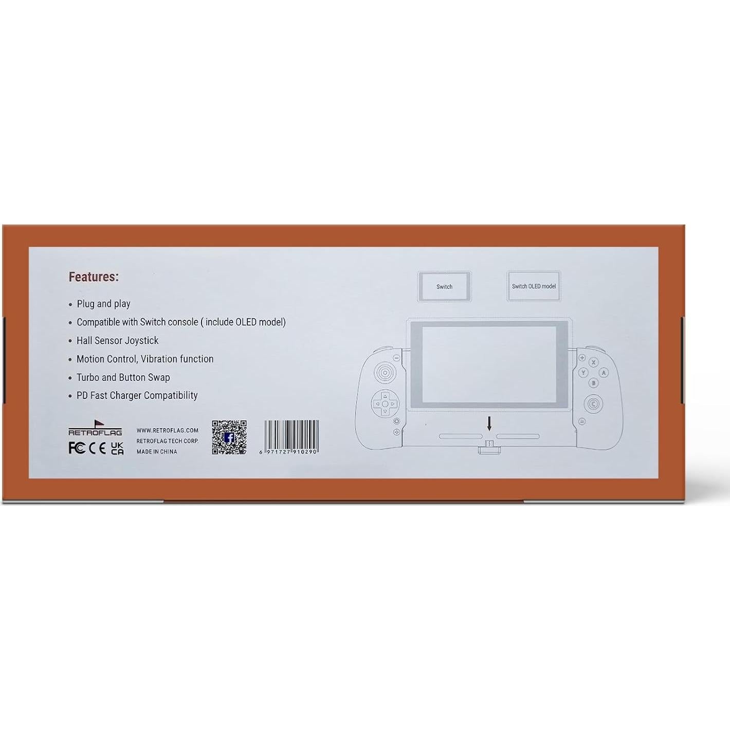 AKNES RetroFlag Handheld Controller for Nintendo Switch and Switch OLED, Pro Controller One-Piece Joypad, Full-Size Ergonomic design, with Turbo/Vibration/Gyro/Button Swap