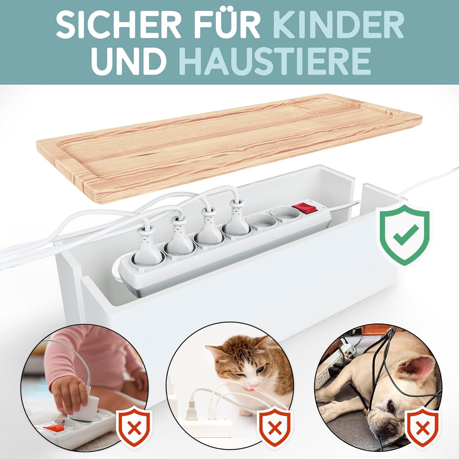 Juego de 2 Cajas de Gestión de Cables NATURE SUPPLIES Blanco