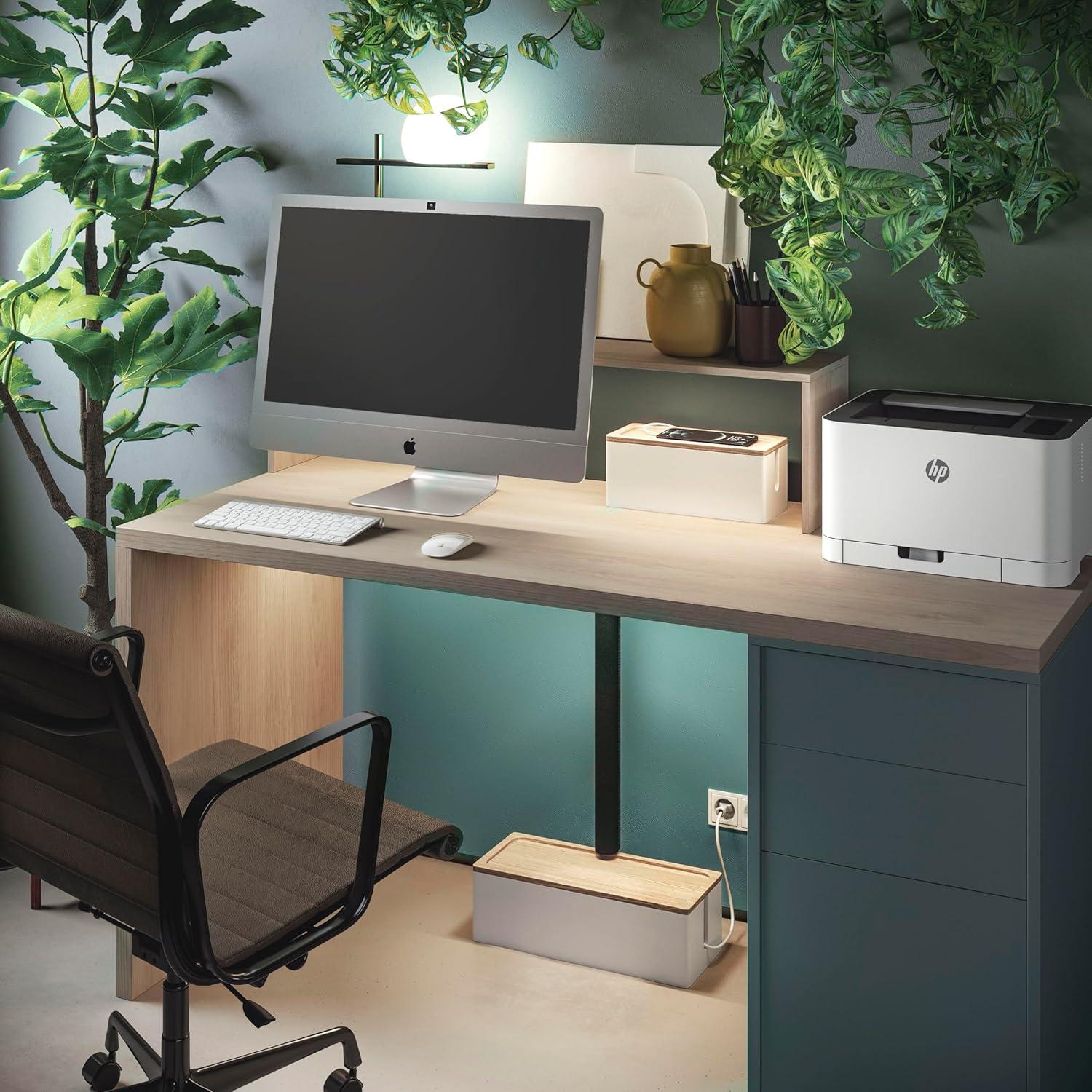 Juego de 2 Cajas de Gestión de Cables NATURE SUPPLIES Blanco