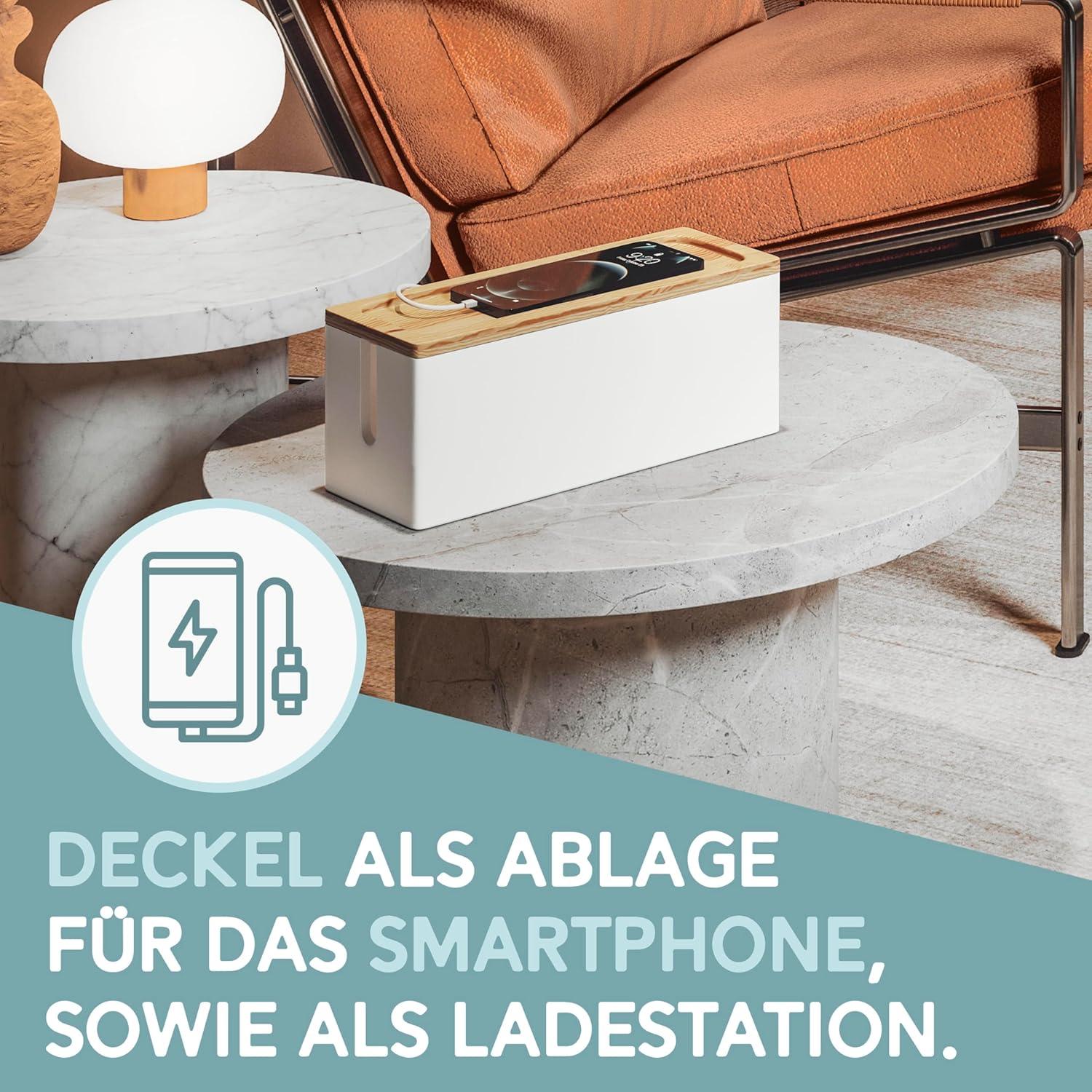 Juego de 2 Cajas de Gestión de Cables NATURE SUPPLIES Blanco