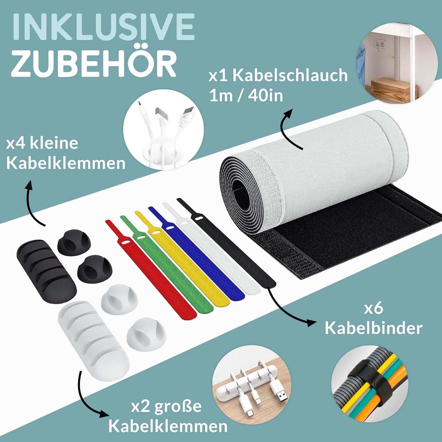 Juego de 2 Cajas de Gestión de Cables NATURE SUPPLIES Blanco