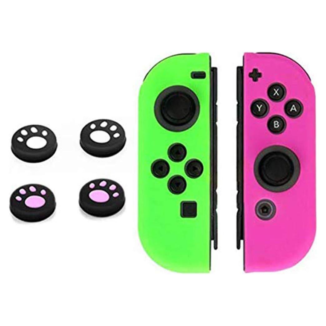 Cubierta de Silicona para Joy-Con Nintendo Switch Verde-Rosa