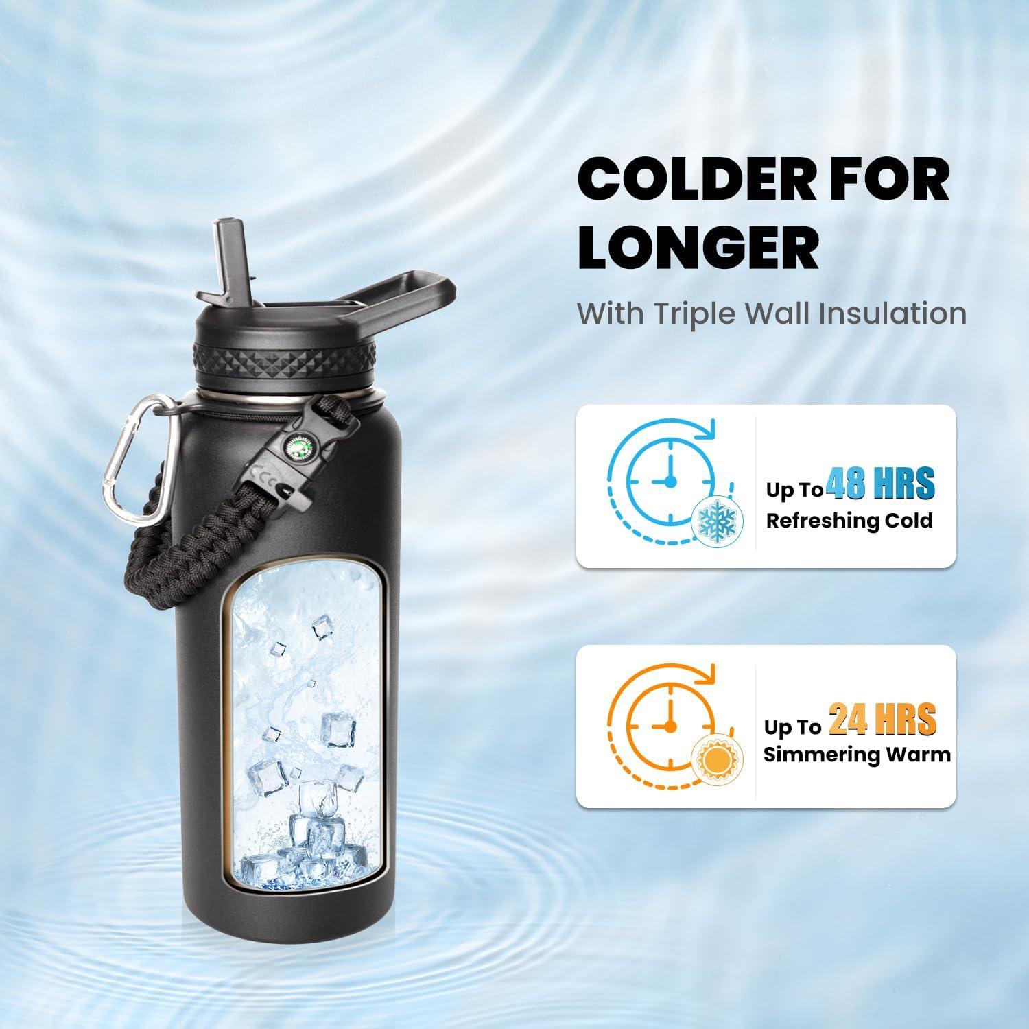 Botella de Agua Aislada RAYMYLO 0.91L Acero Inoxidable