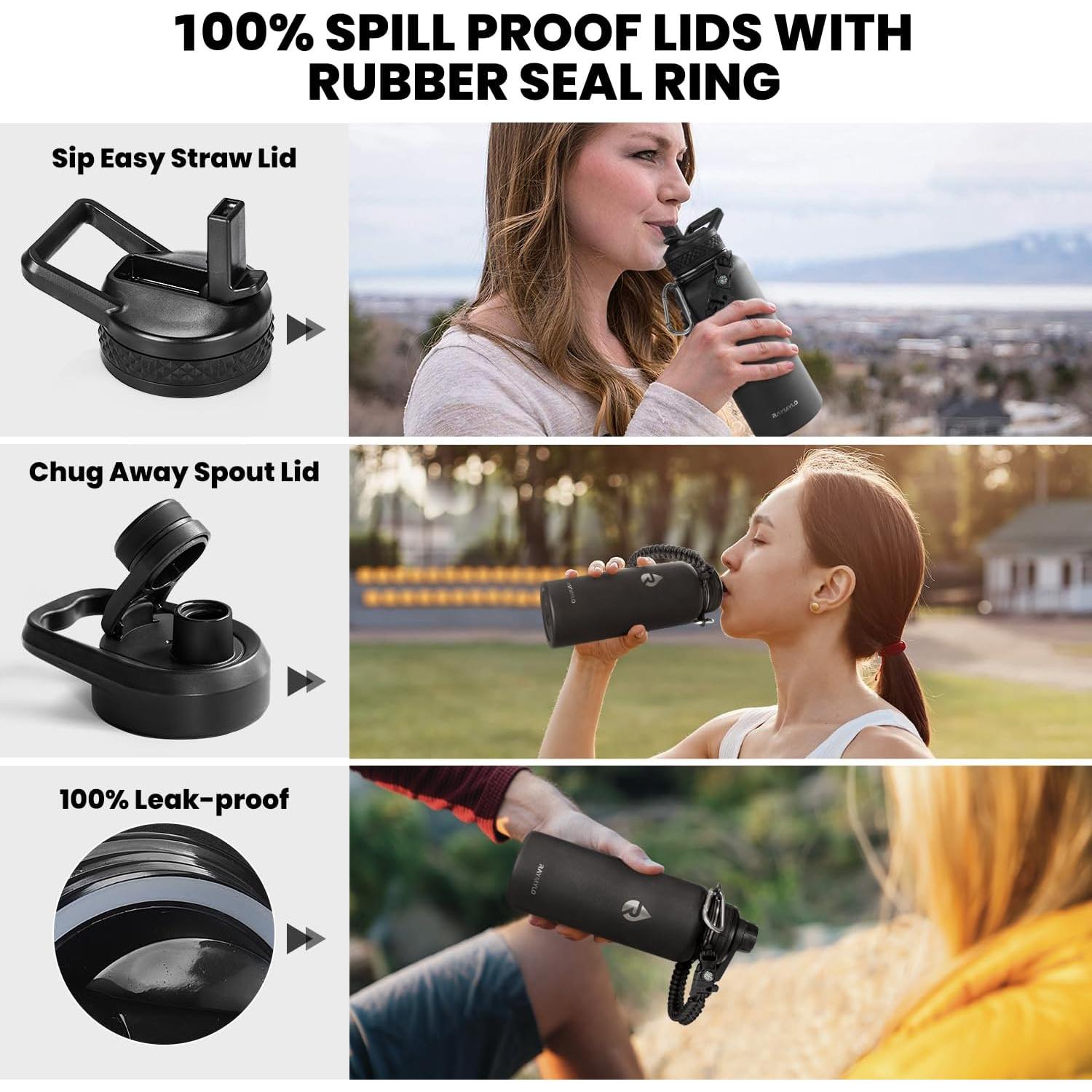 Botella de Agua Aislada RAYMYLO 0.91L Acero Inoxidable