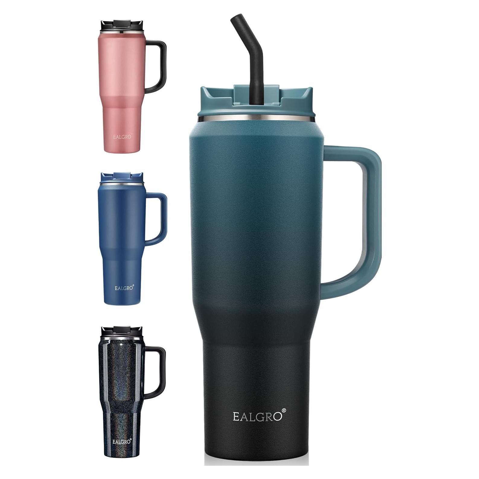 Botella de Agua Aislada EALGRO 1.18 L con Pajilla y Asa