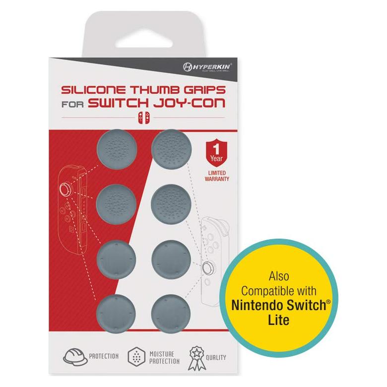 Grips de Silicona Hyperkin para Joy-Con Gris Neo - 8 Piezas