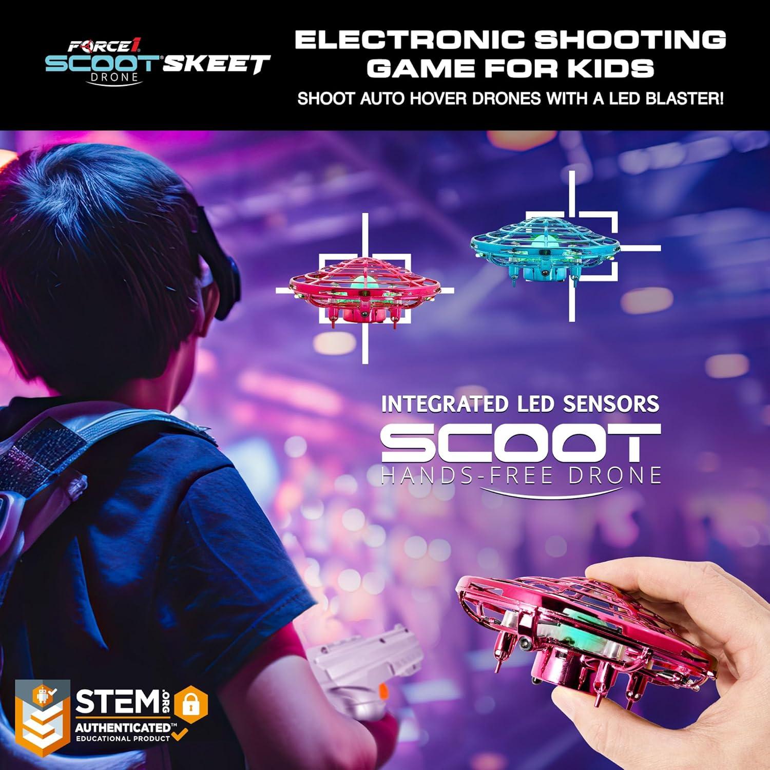 Dron Scoot Skeet Force1 con Pistola LED - Juego Interactivo
