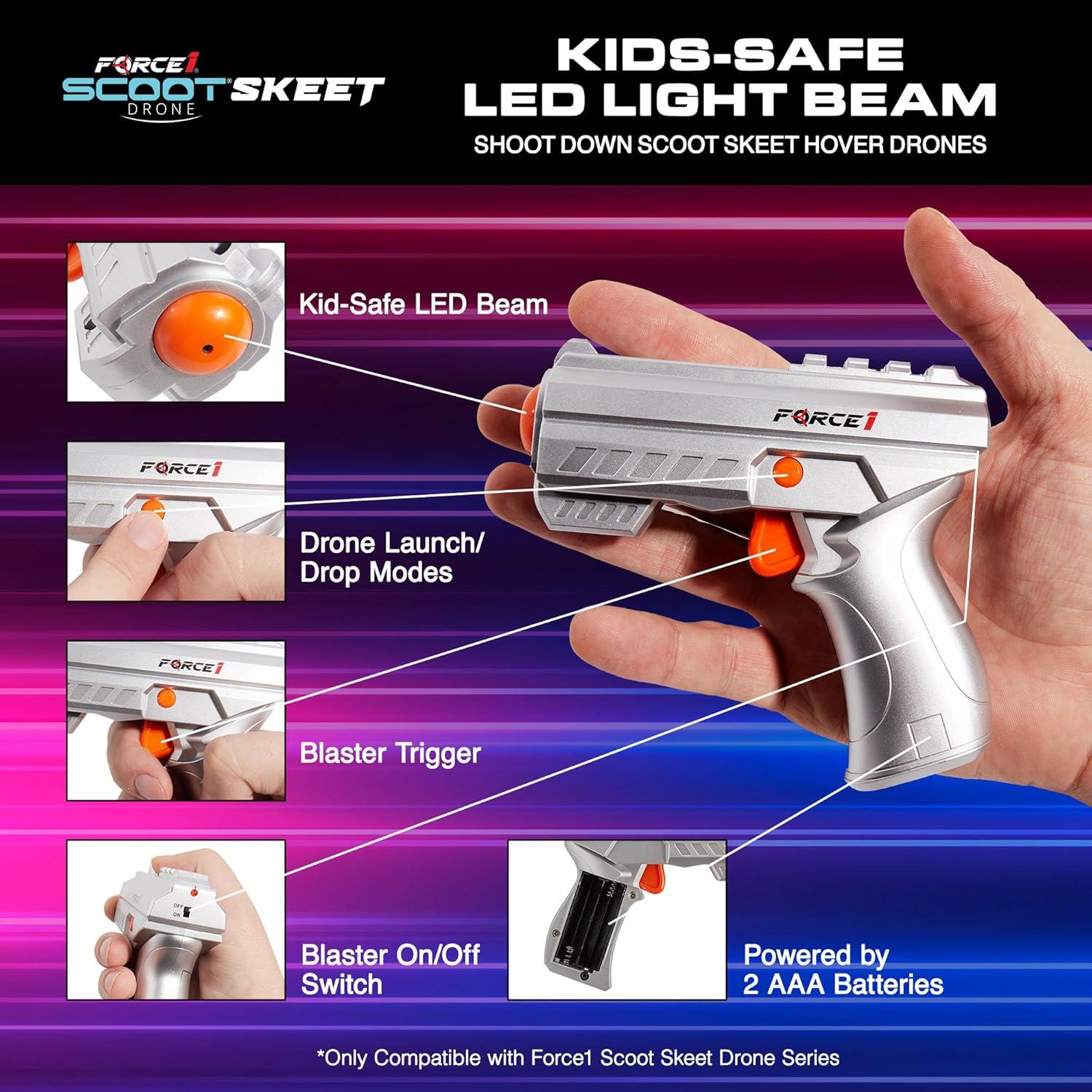 Dron Scoot Skeet Force1 con Pistola LED - Juego Interactivo