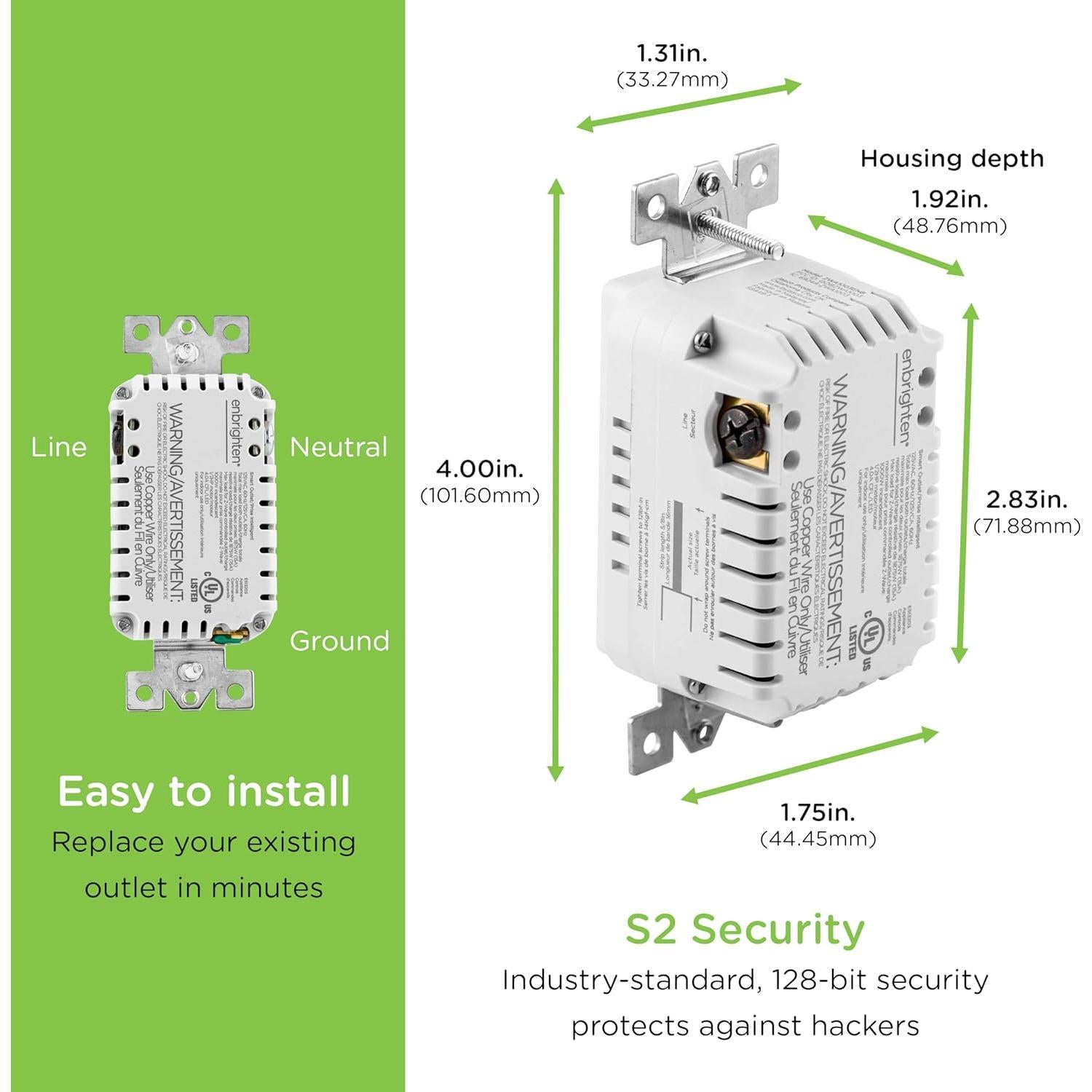 Enchufe Inteligente Enbrighten Z-Wave Plus 300W Blanco