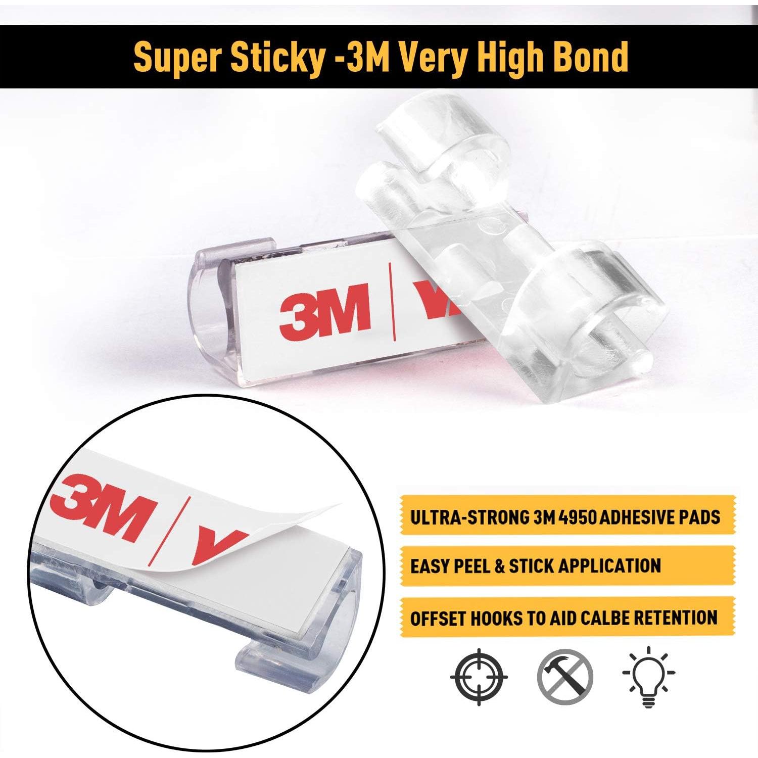 Clips para Cables XIAOXI 40 Pcs Adhesivo Transparente