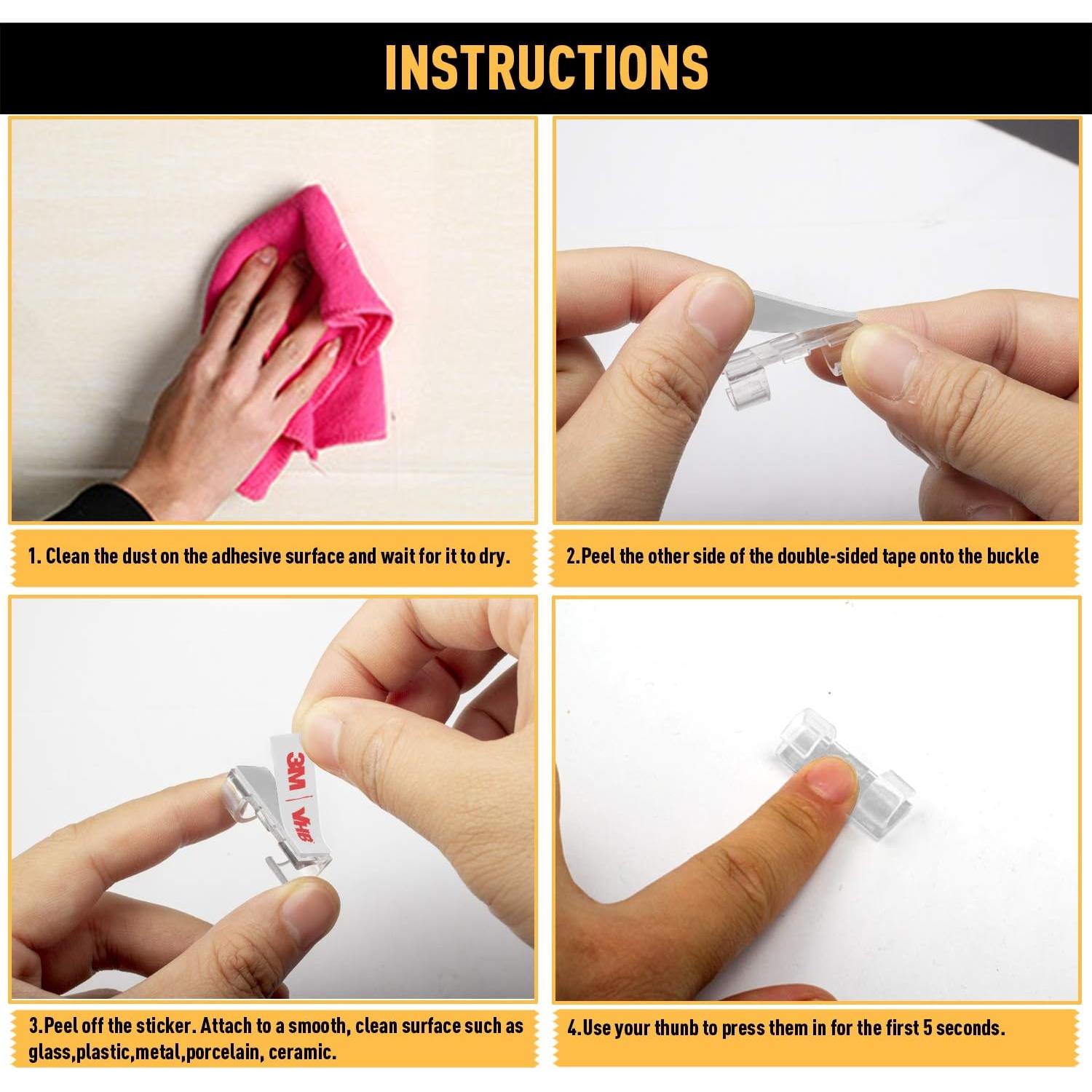 Clips para Cables XIAOXI 40 Pcs Adhesivo Transparente