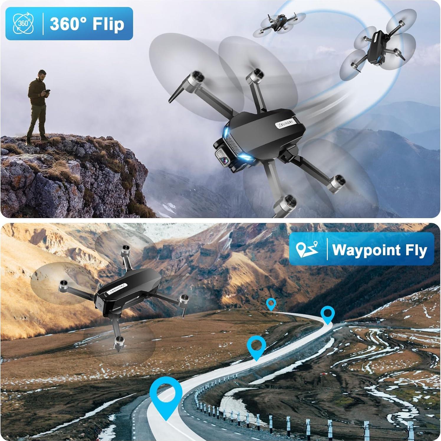 Dron FPV HD 2K BLINORY X60 con 2 Baterías y Motor Sin Escobillas