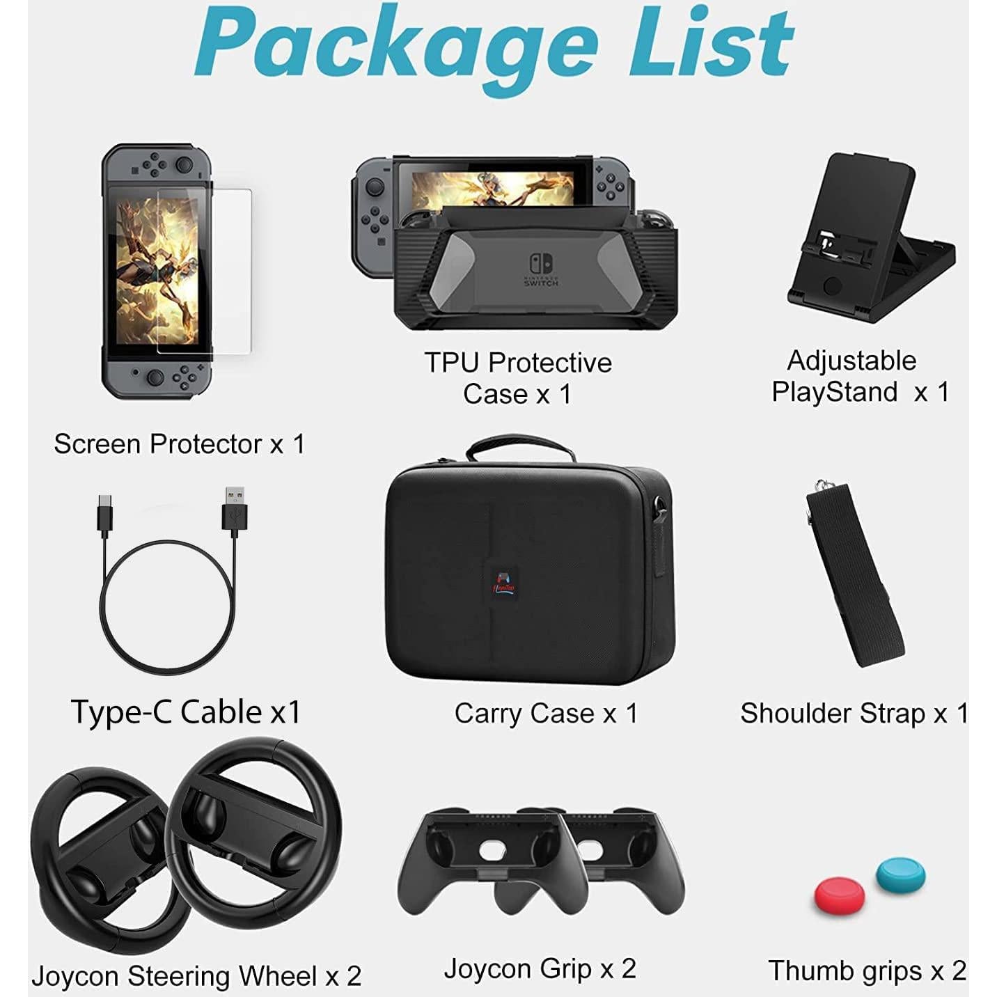 HEYSTOP Kit de Accesorios 12 en 1 para Nintendo Switch