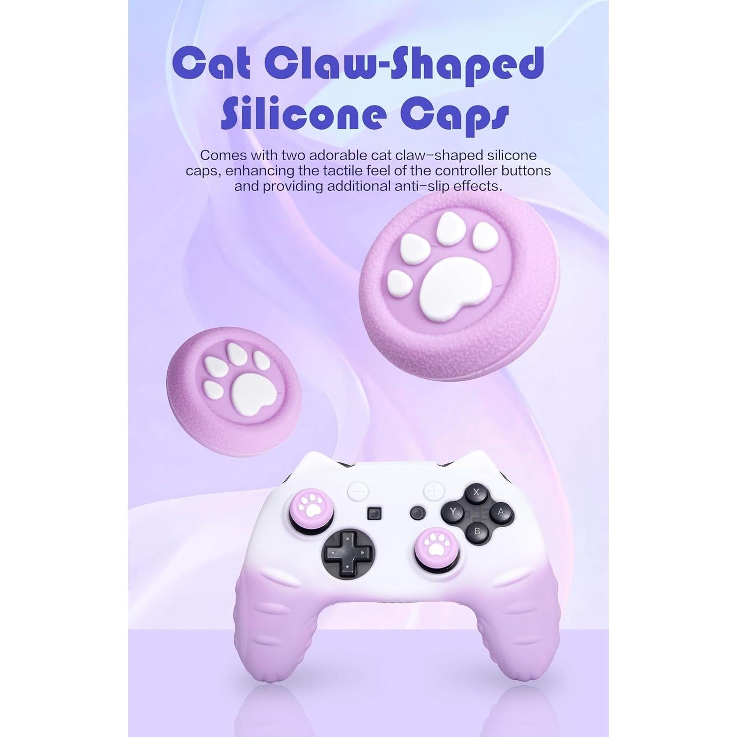 Funda Silicona Pro Controlador Switch NANANINO Morado Blanco