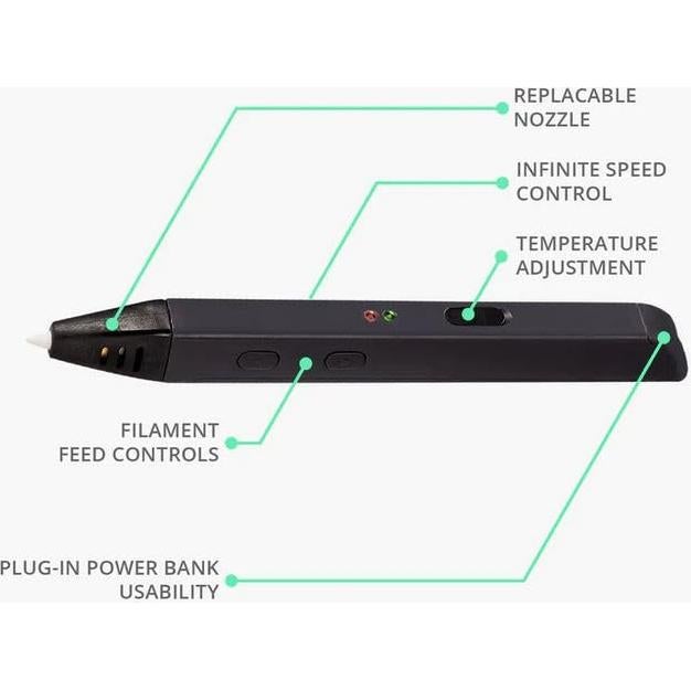 Bolígrafo 3D MYNT3D Super Pen ABS y PLA Control Velocidad
